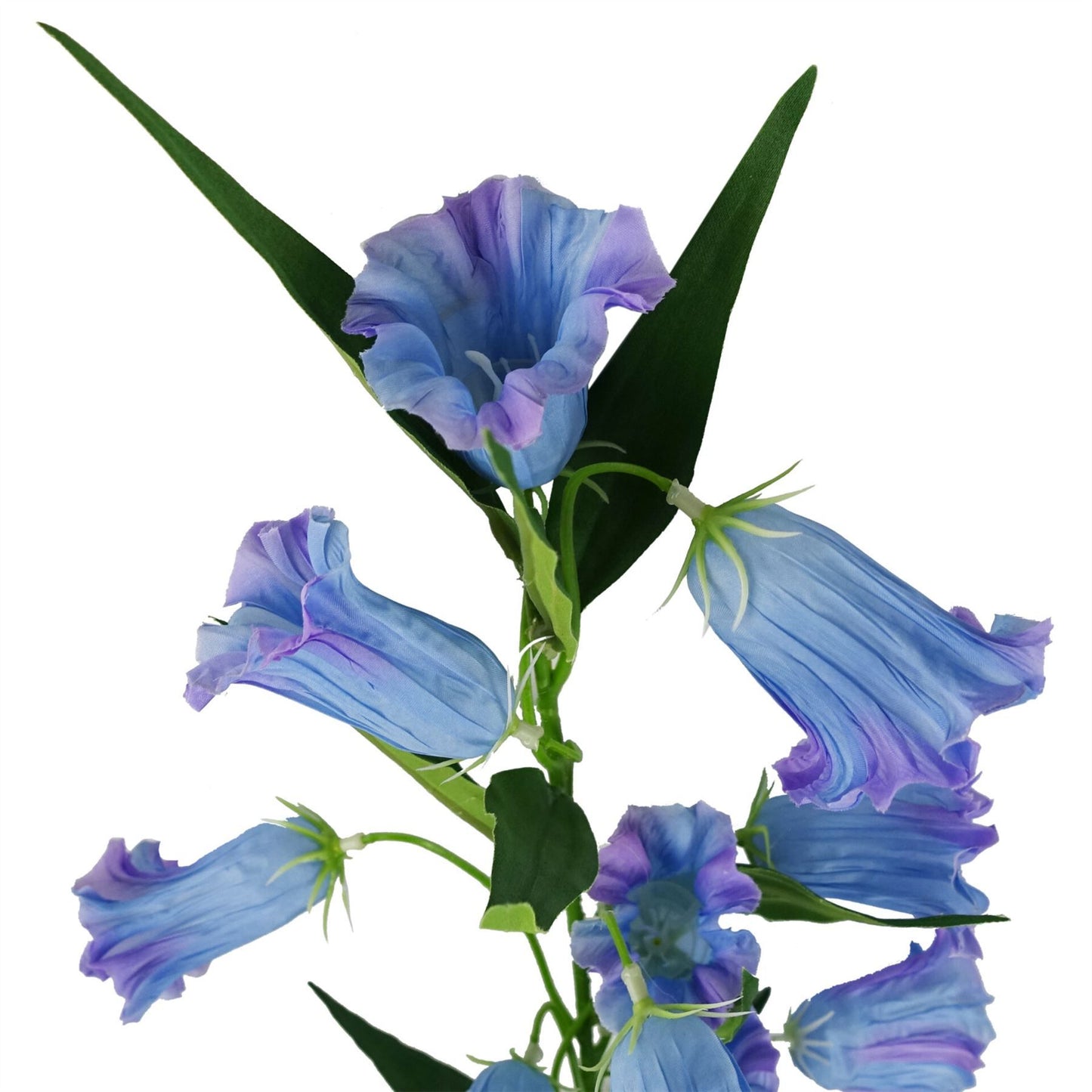 100cm Large Artificial Blue Trumpet Flower – Realistic Faux Flower Stem