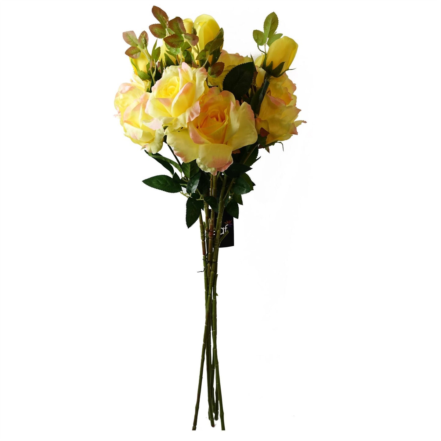 80cm Medium Artificial Yellow Rose Stem – Realistic Faux Yellow Rose Flower