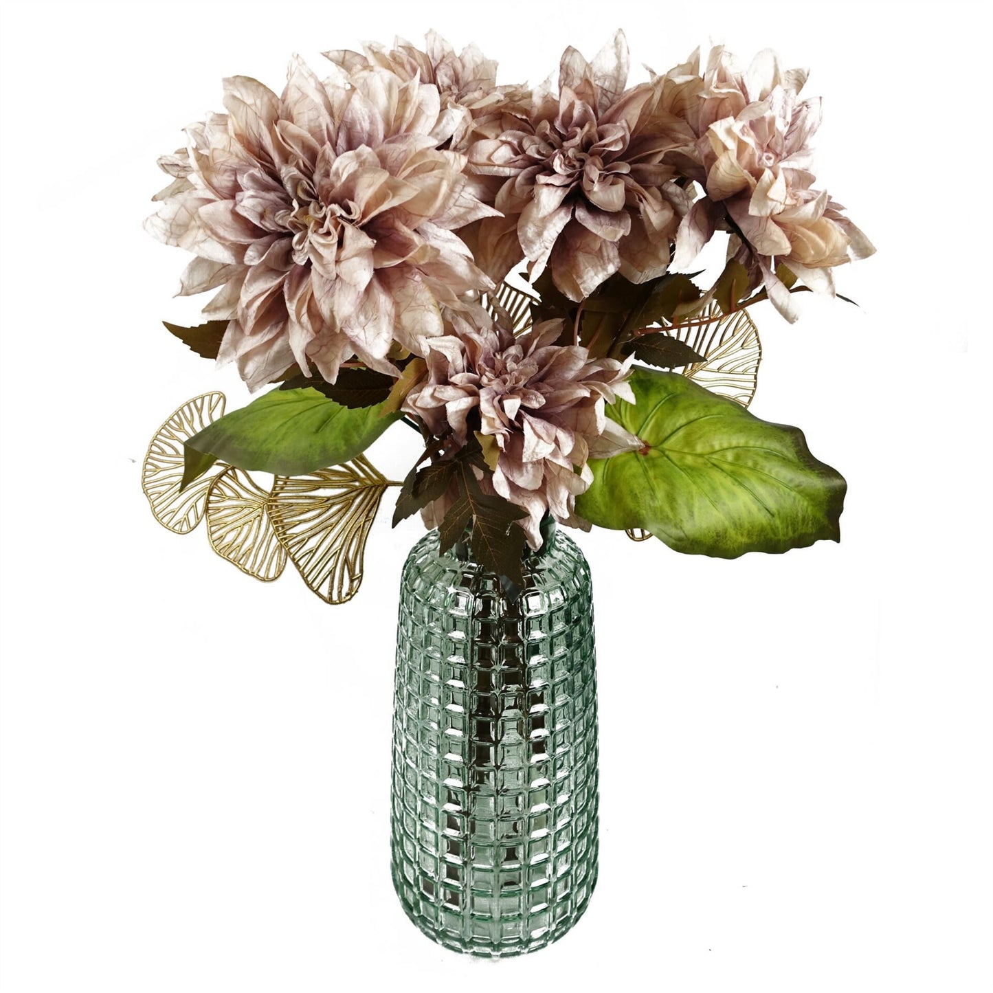 55cm Small Artificial Dusty Pink Dahlia Flowers – Faux Dahlia Stem
