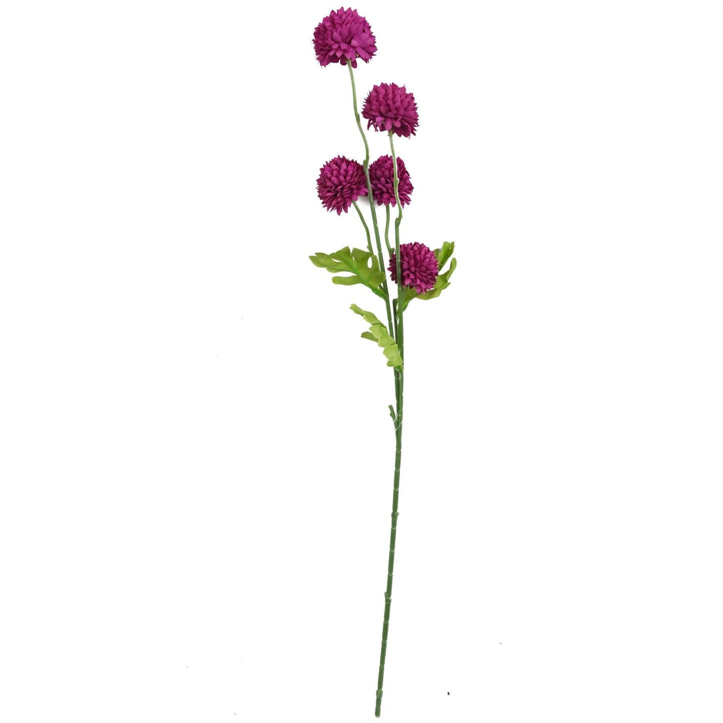 50cm Small Artificial Pink Dahlia Pompom Stem – Faux Dahlia Flower