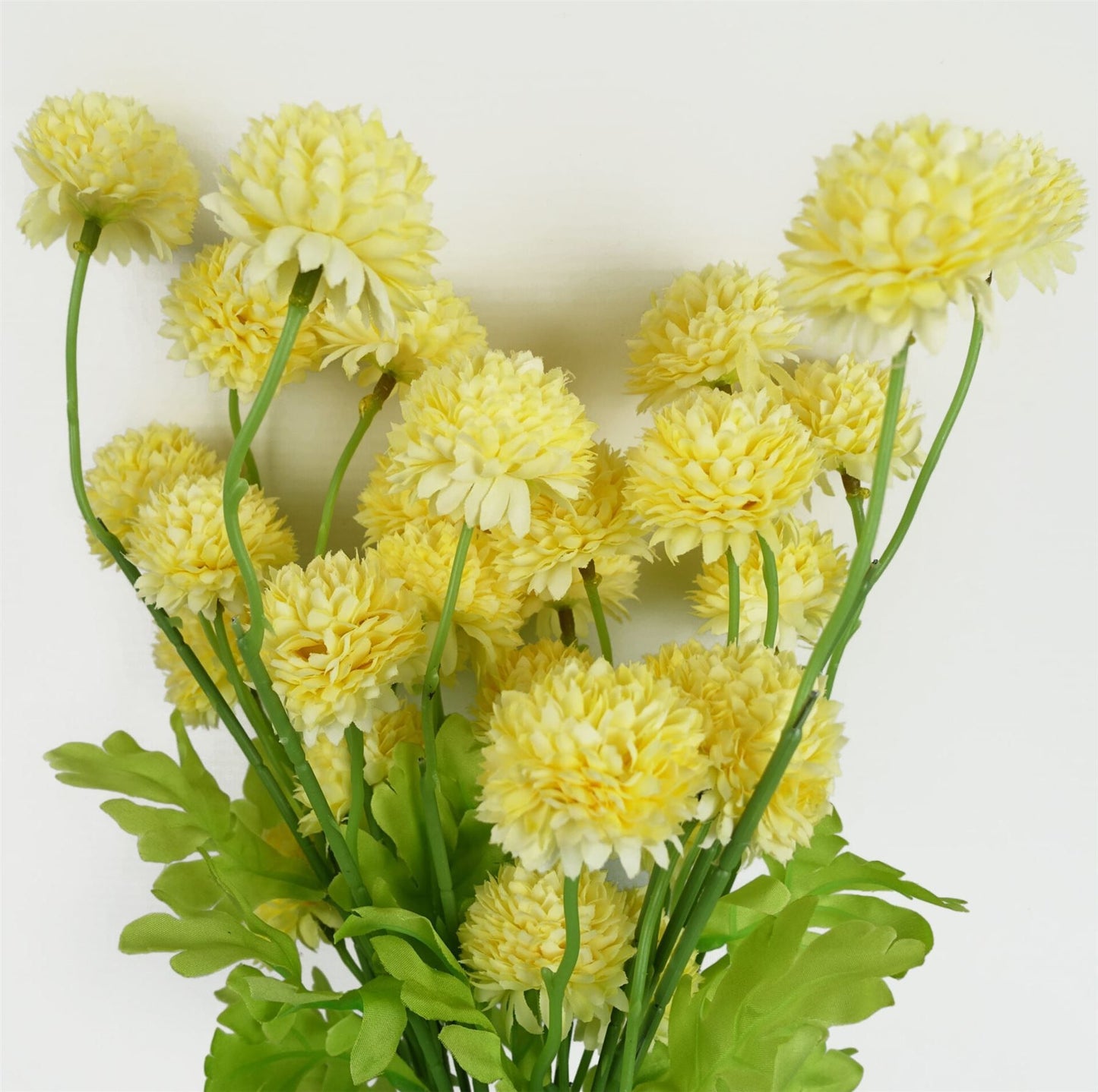 50cm Small Artificial Yellow Dahlia Pompom Stem – Faux Dahlia Flower