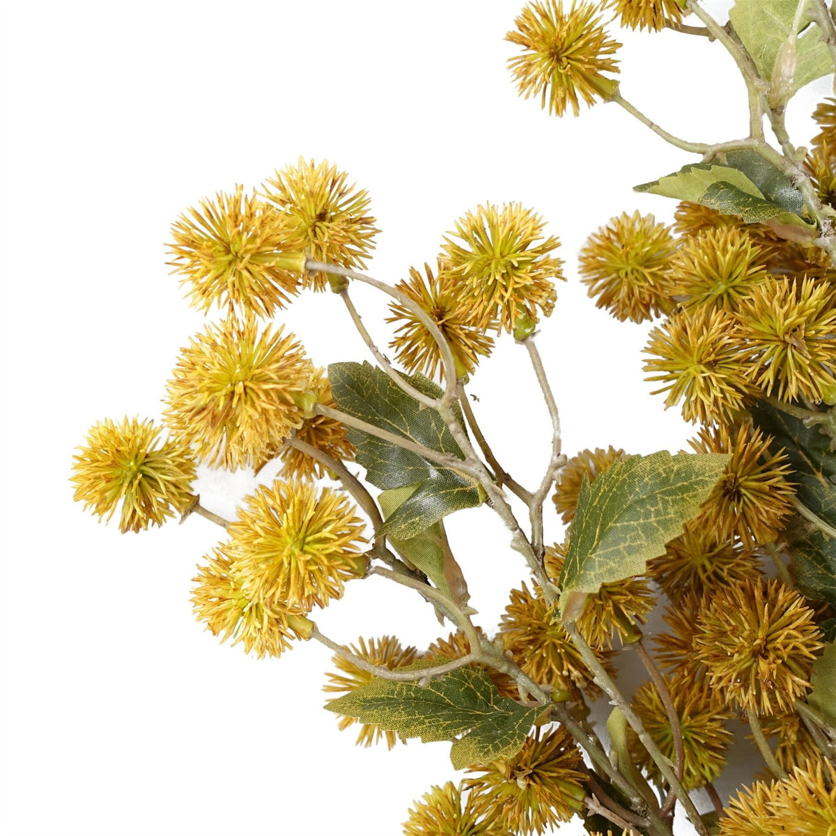 6 x 85cm Medium Artificial Yellow Craspedia Flowers – Realistic Faux Stems