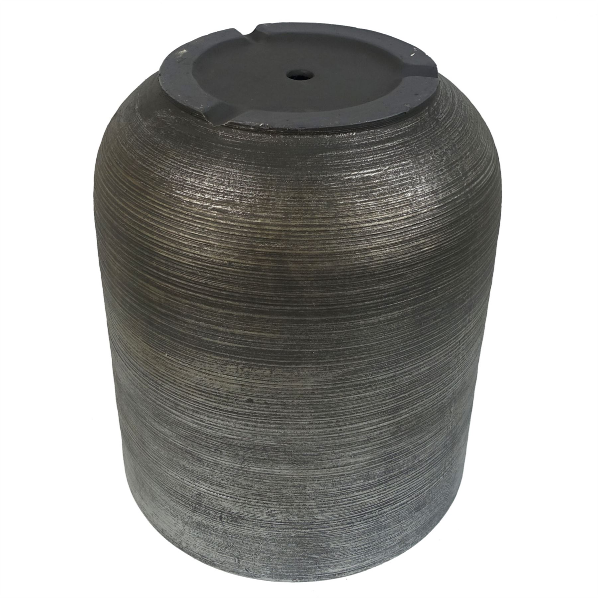 47cm x 41cm Extra Large Silver Ridged Composite Planter – Indoor Plant Pot