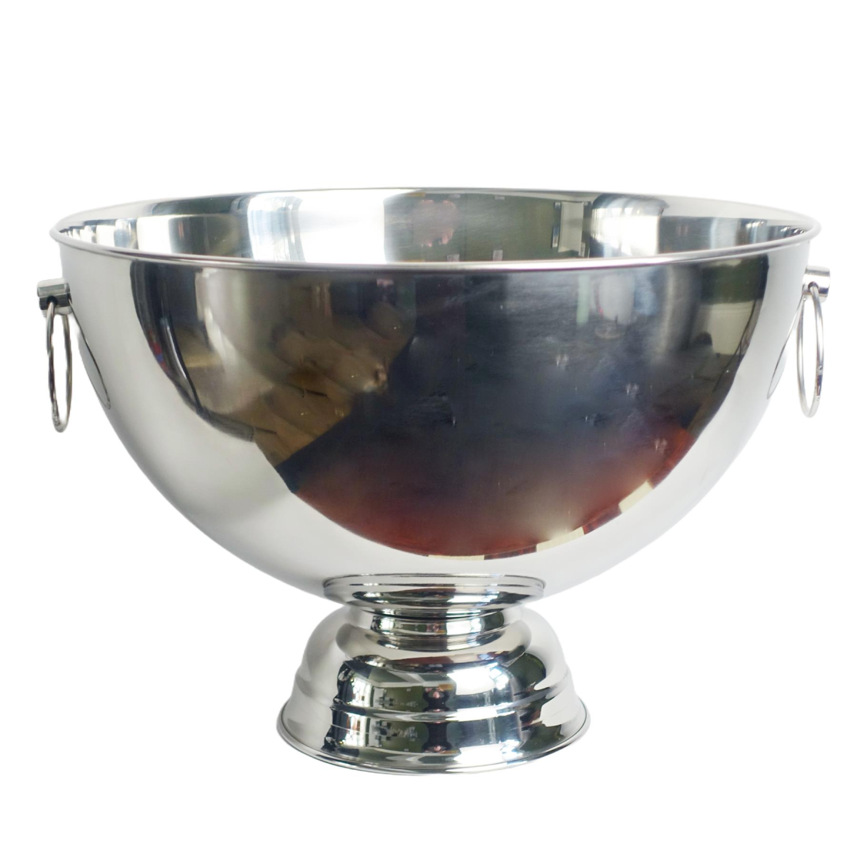 41cm x 29cm Extra Large Silver Champagne Bowl Metal Planter – Decorative Indoor Plant Pot
