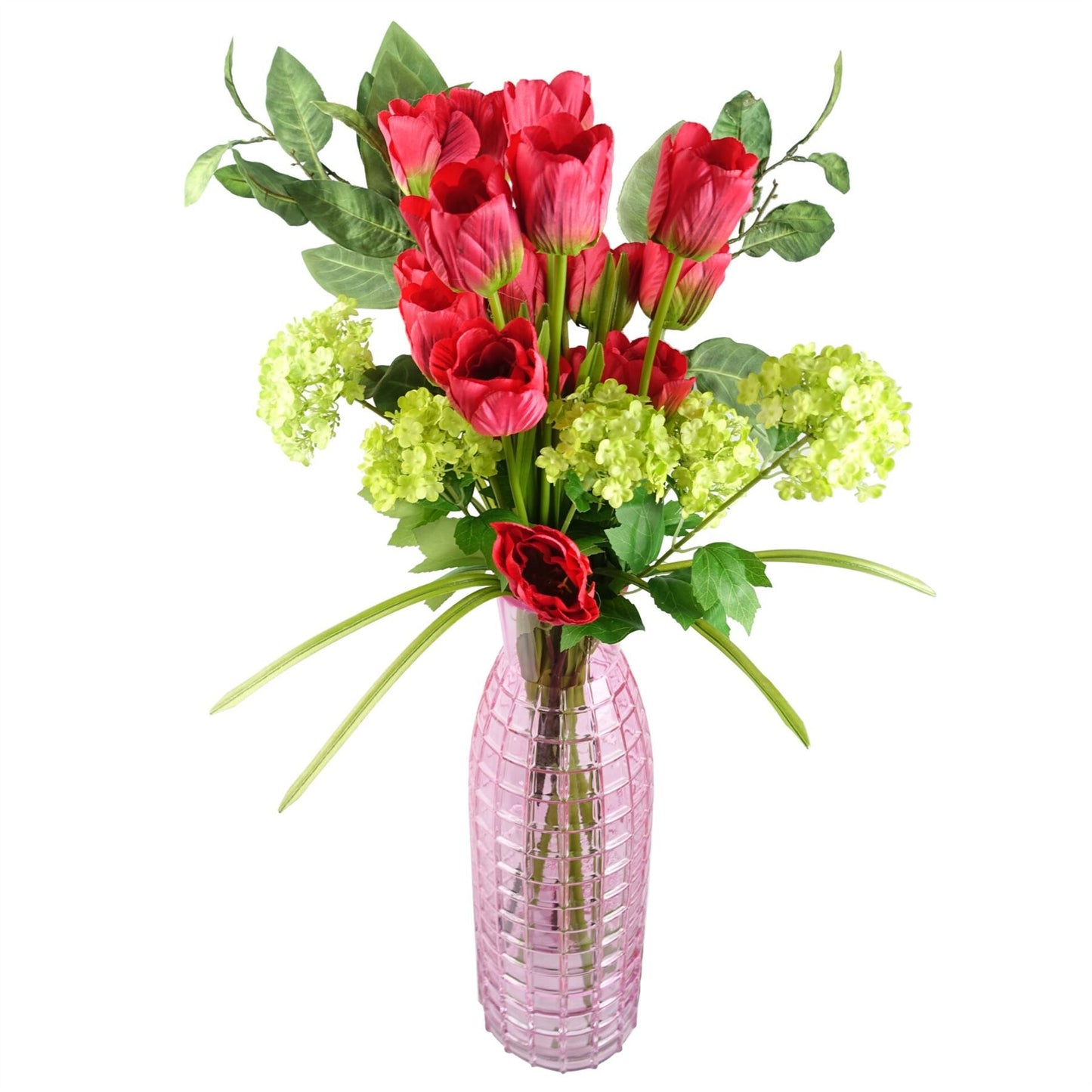 6 x 80cm Artificial Red Tulip Stems – Faux Realistic Tulip Flower Set