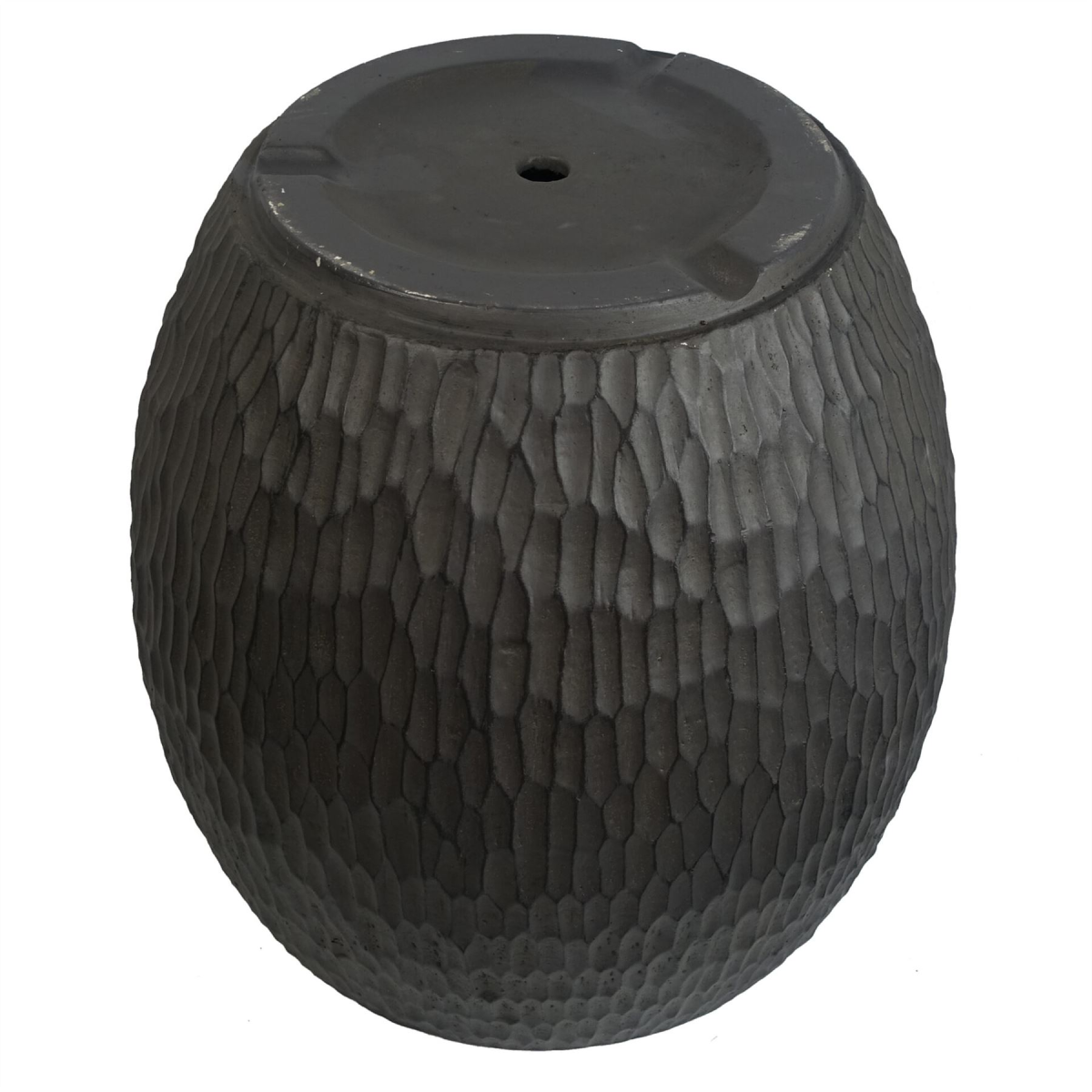 43cm x 43cm Extra Large Grey Embossed Composite Planter – Modern Stone-Effect Plant Pot
