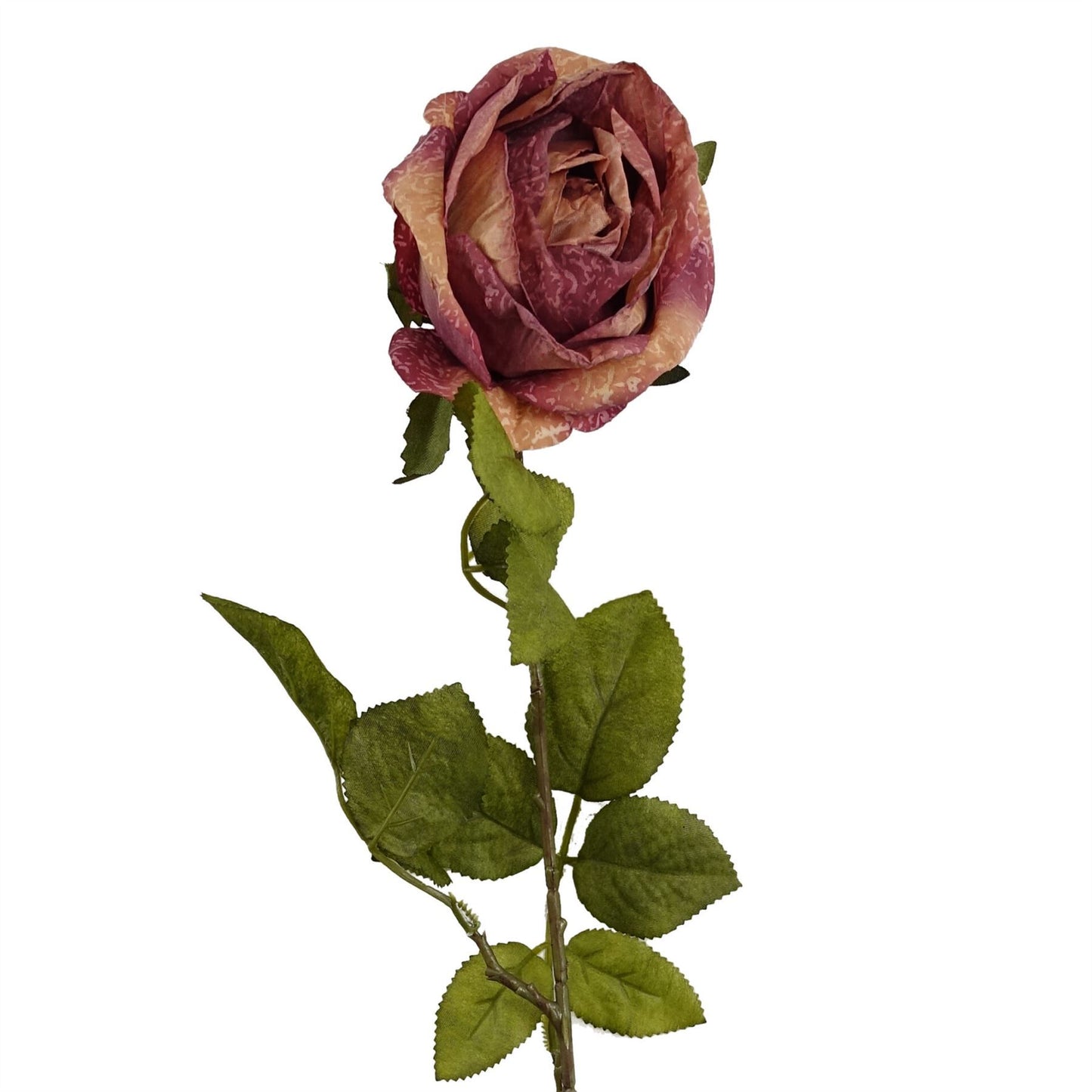 6 x 70cm Medium Artificial Dark Pink Rose Stems – Faux Roses for Vases & Displays
