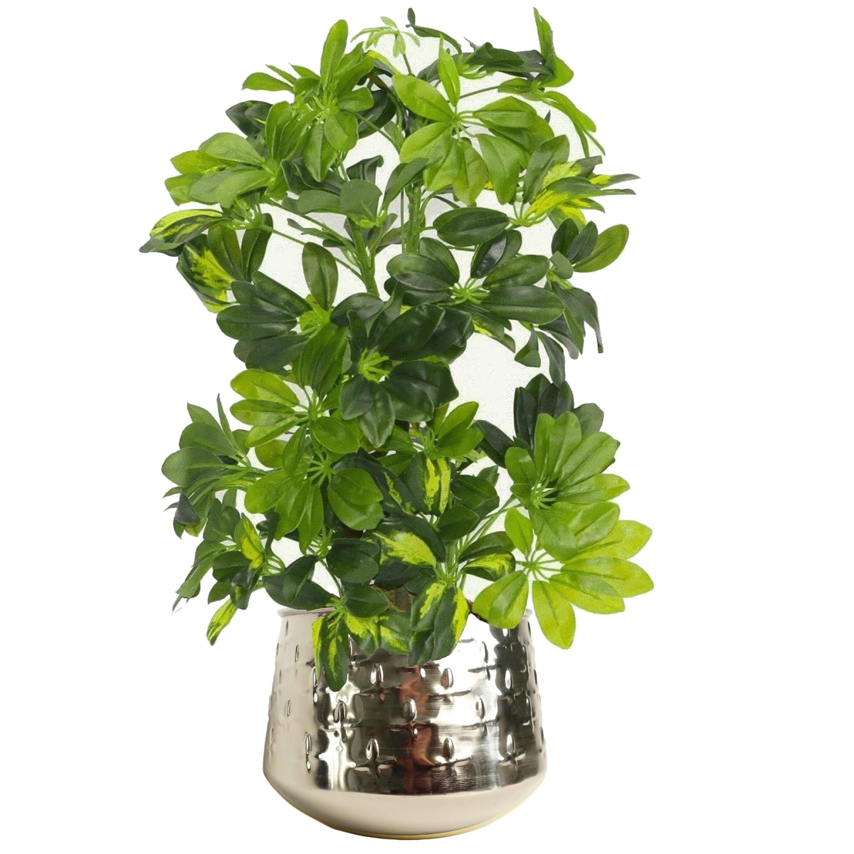 24cm x 18cm Medium Silver Cross Metal Planter – Stylish Silver Plant Pot