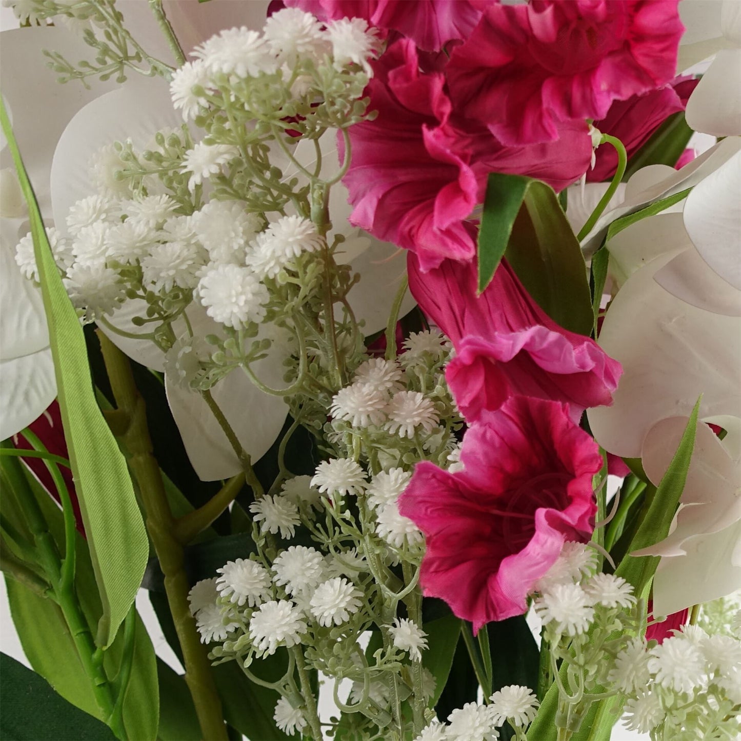 6 x 100cm Large Artificial White Phalaenopsis Orchid Flowers – Faux Orchid Stems