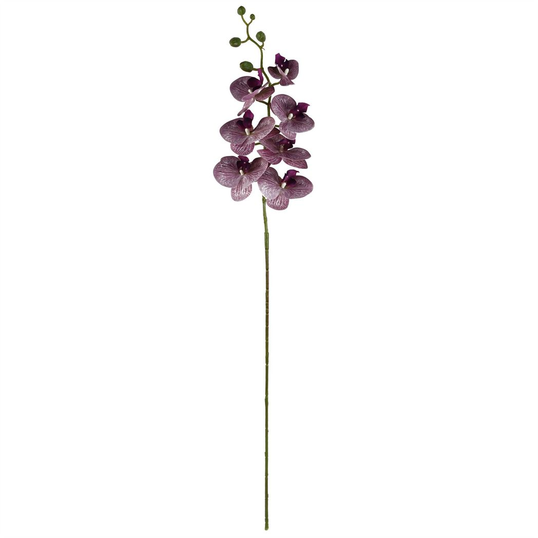 6 x 100cm Large Artificial Purple Phalaenopsis Orchid Flowers – Faux Orchid Stems