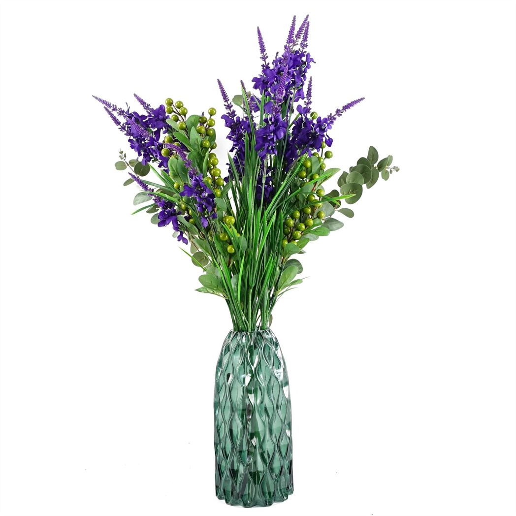 6 x 80cm Medium Purple Artificial Larkspur Stems – Silk Flower Set