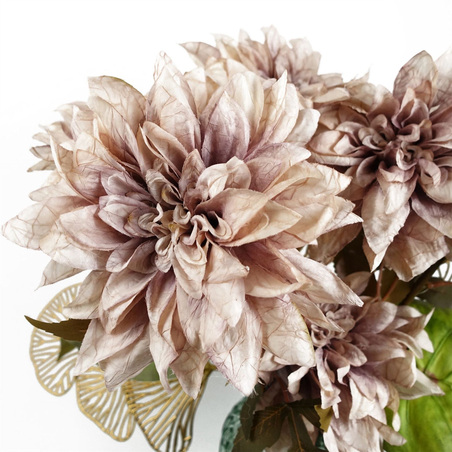 55cm Small Artificial Dusty Pink Dahlia Flowers – Faux Dahlia Stem