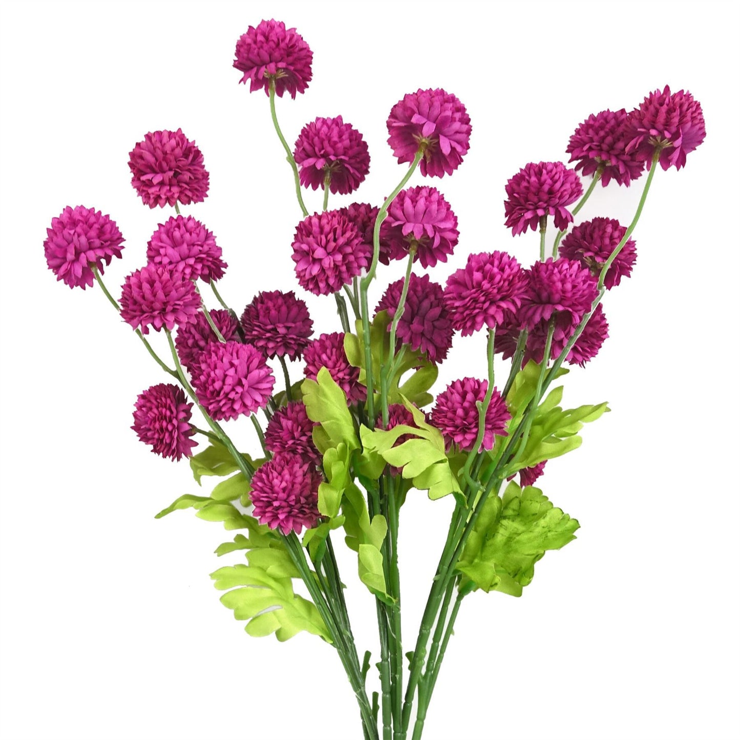 50cm Small Artificial Pink Dahlia Pompom Stem – Faux Dahlia Flower