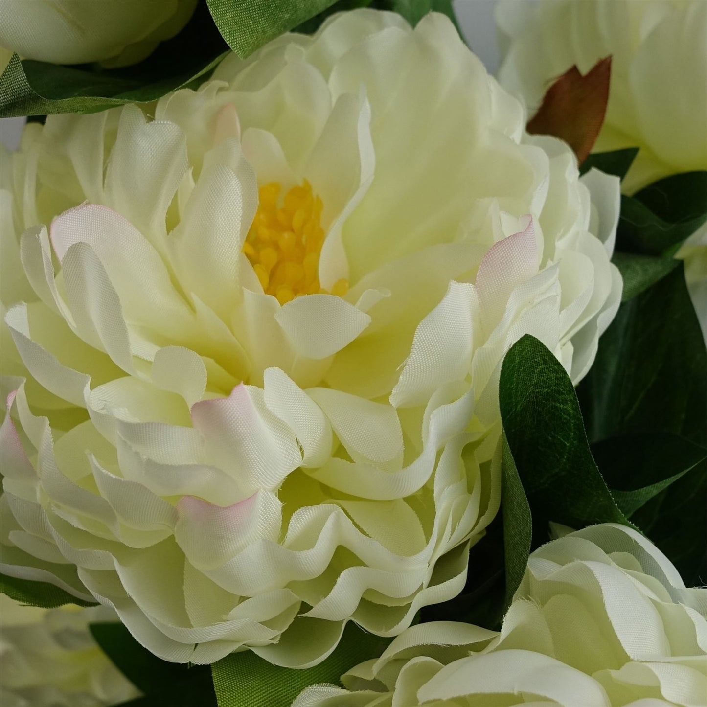 55cm Small Artificial White Peony Plant – Faux Peony with White Decorative Planter