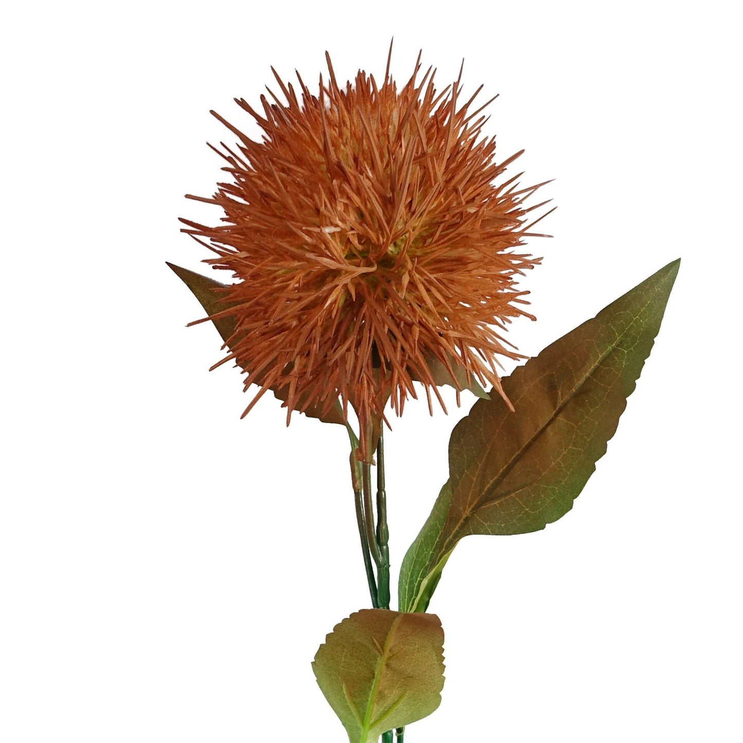 6 x 70cm Medium Yellow Artificial Globe Thistle Stems – Realistic Faux Flowers