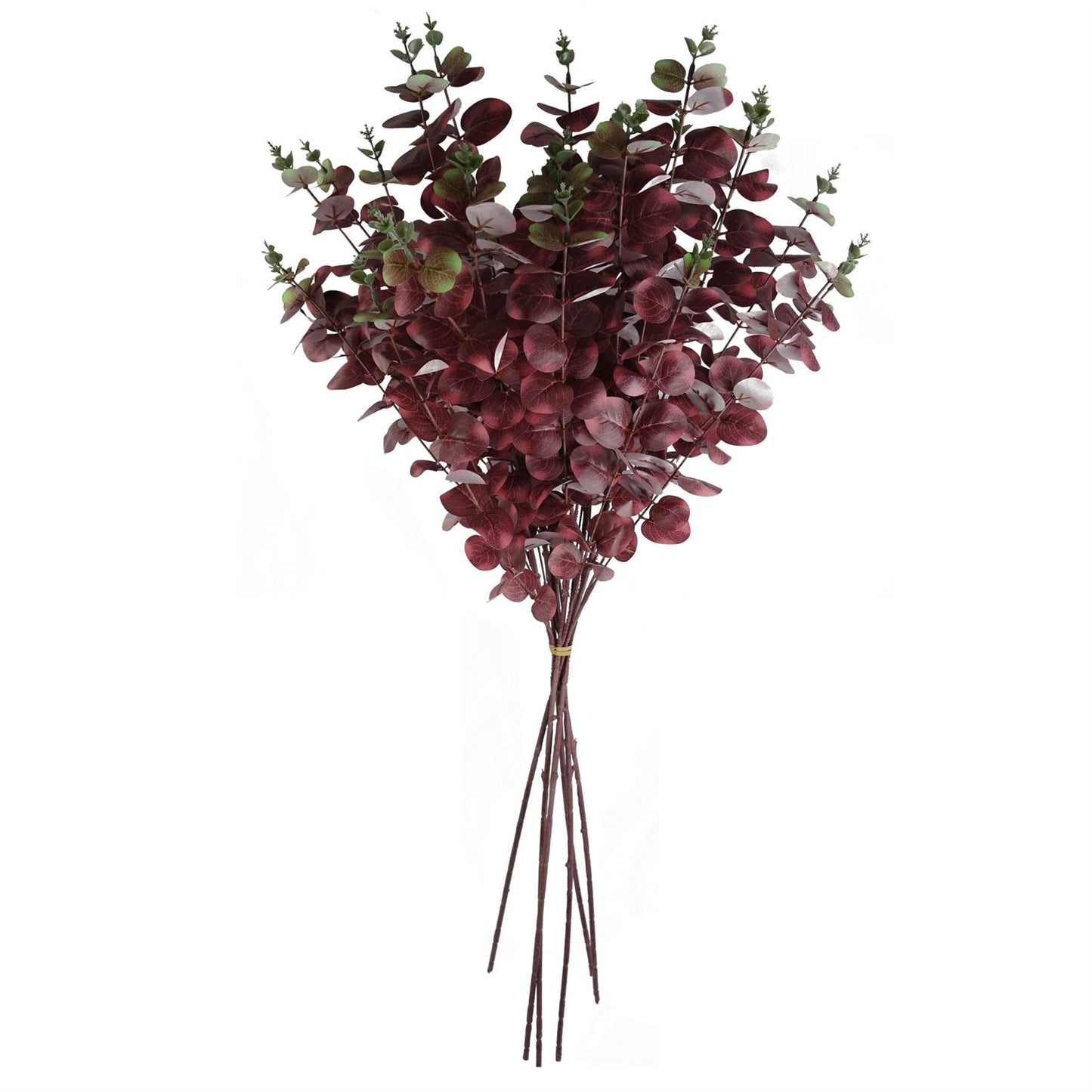 100cm Large Artificial Burgundy Eucalyptus Stem – Faux Eucalyptus Foliage