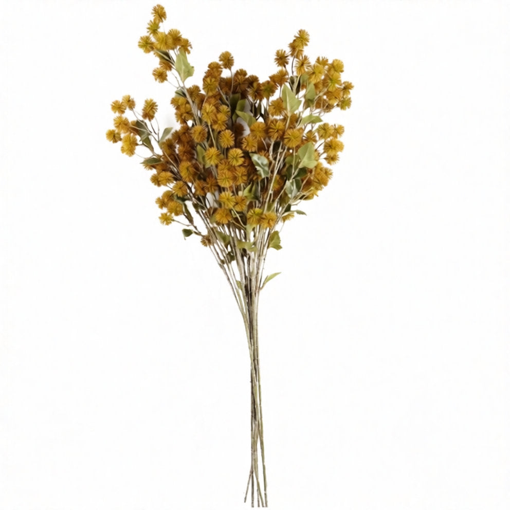 85cm Medium Artificial Yellow Craspedia Flower – Realistic Faux Stem