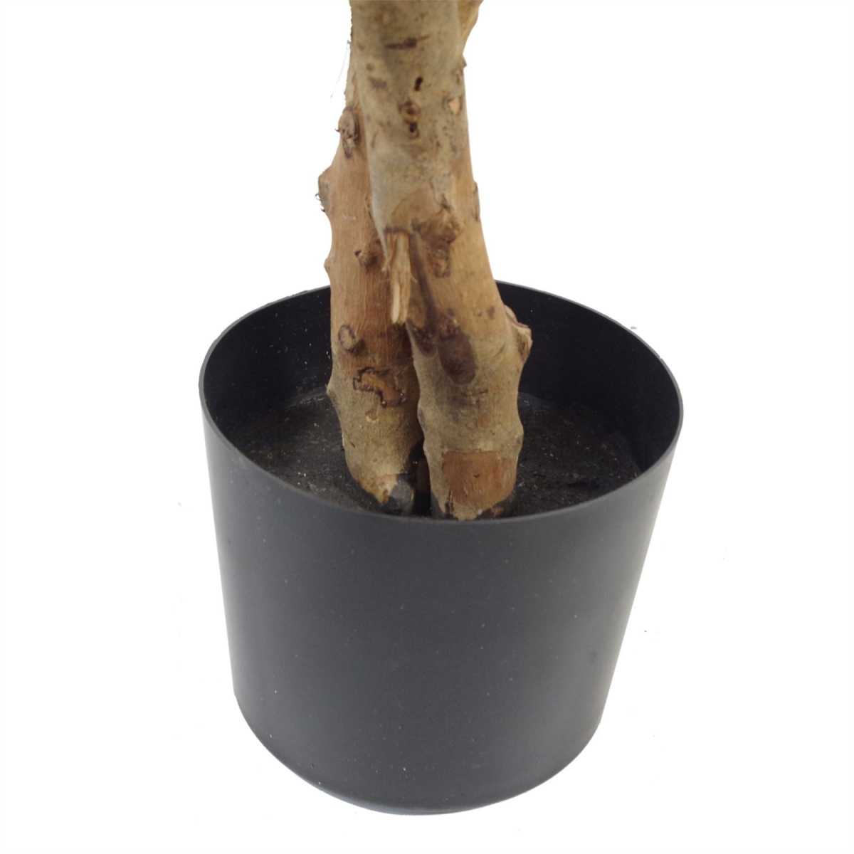 130cm Large Artificial Variegated Bushy Ficus Tree with Gold Planter – Realistic Faux Indoor Tree