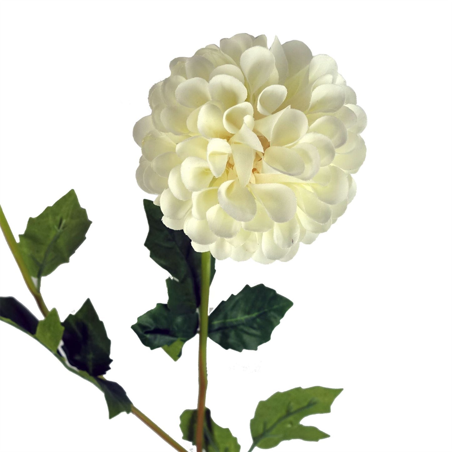 75cm Medium Artificial Cream Dahlia Pompom Flower – Faux Dahlia Stem