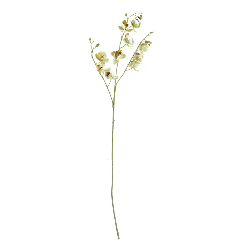 6 x 80cm Artificial Cream Mini Orchid Flowers – Faux Orchid Stems