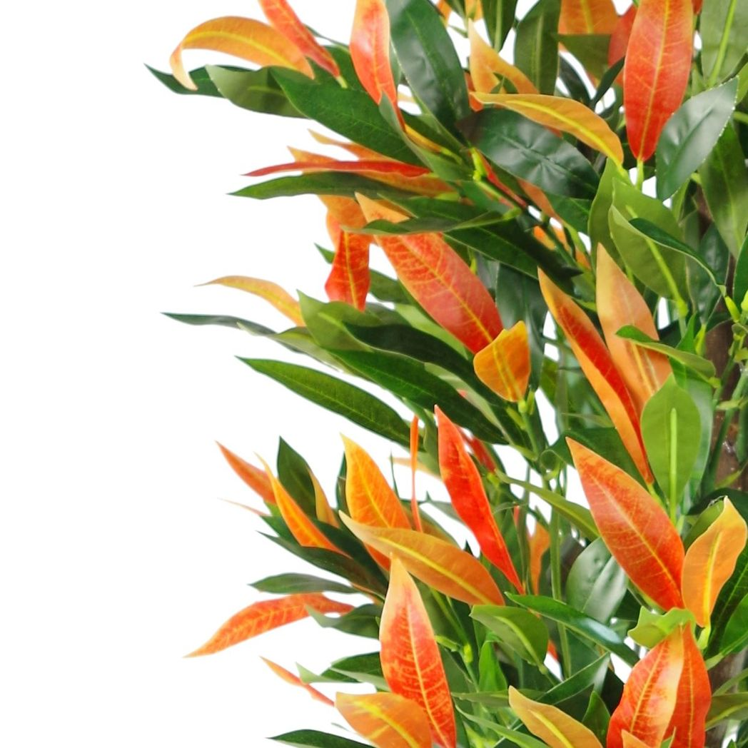 130cm Large Artificial Ficus Tree – Red & Green Foliage Indoor Decorative Plant