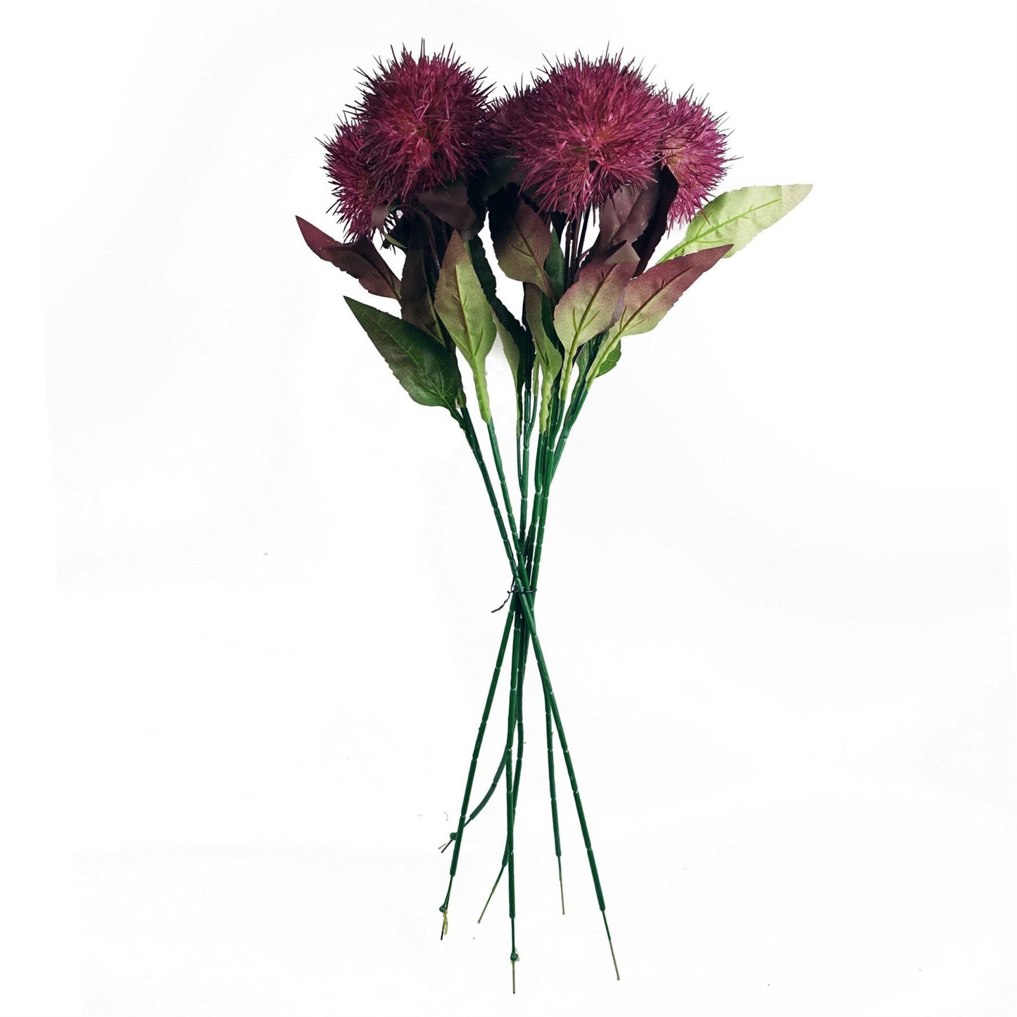 6 x 70cm Medium Purple Artificial Globe Thistle Stems – Realistic Faux Flowers