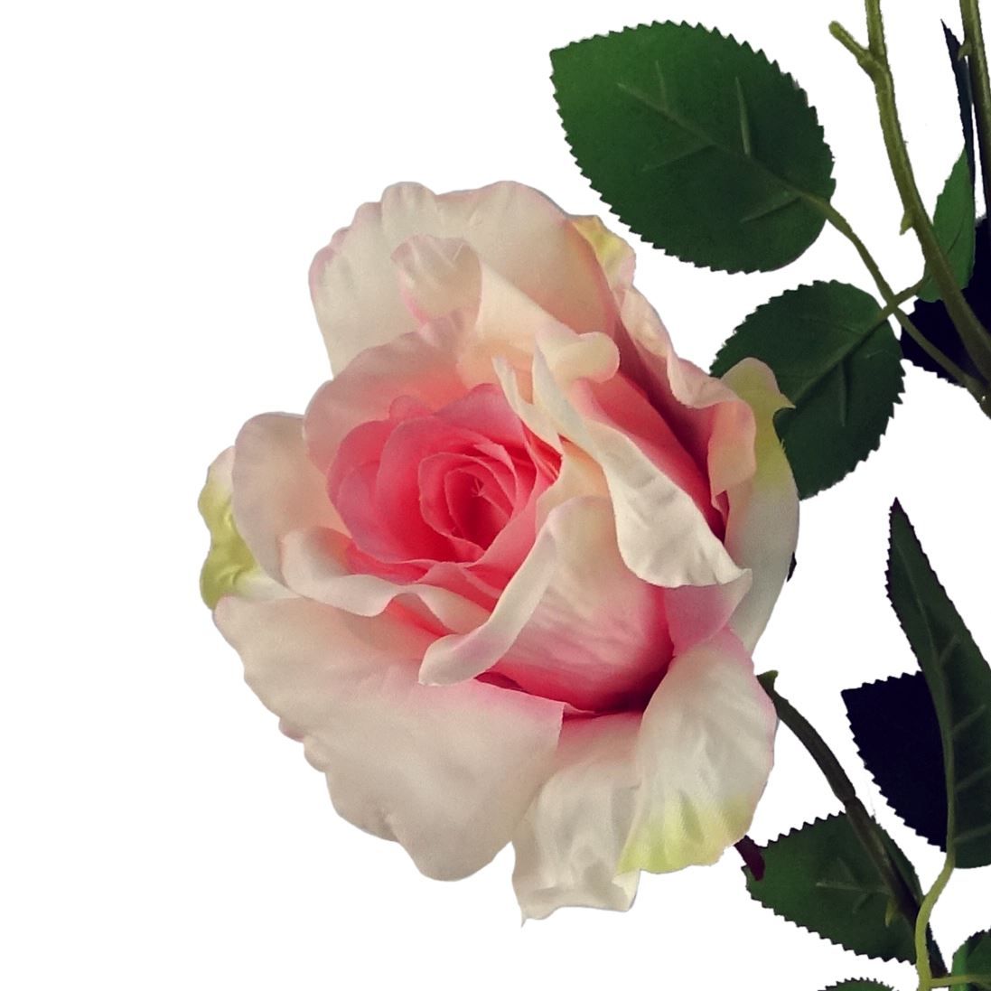 80cm Medium Artificial Pink Rose Stem – Faux Pink Rose Flower for Vases & Arrangements