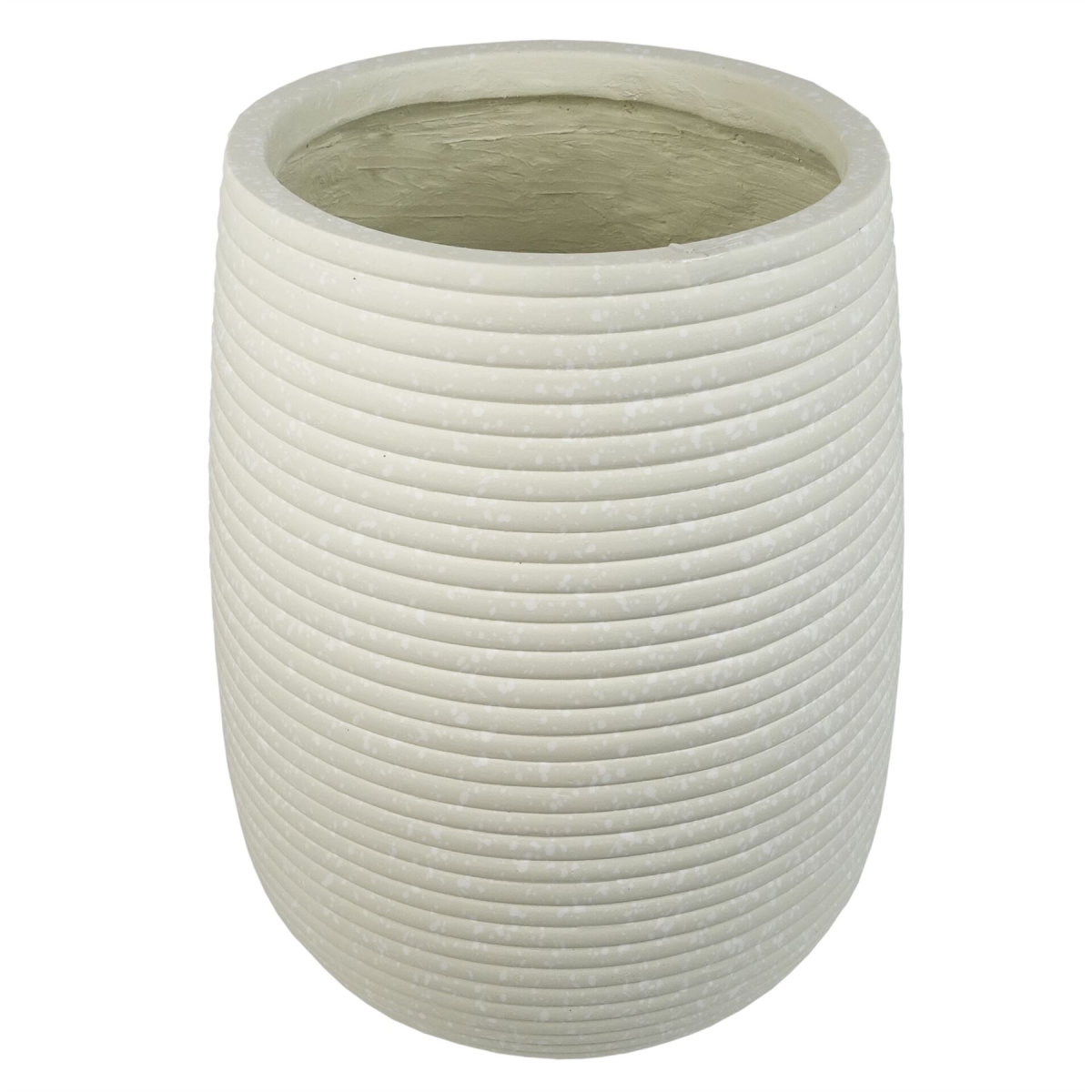 41cm x 30cm Large Mikos Ridged Composite Planter – Stone Effect Indoor Planter