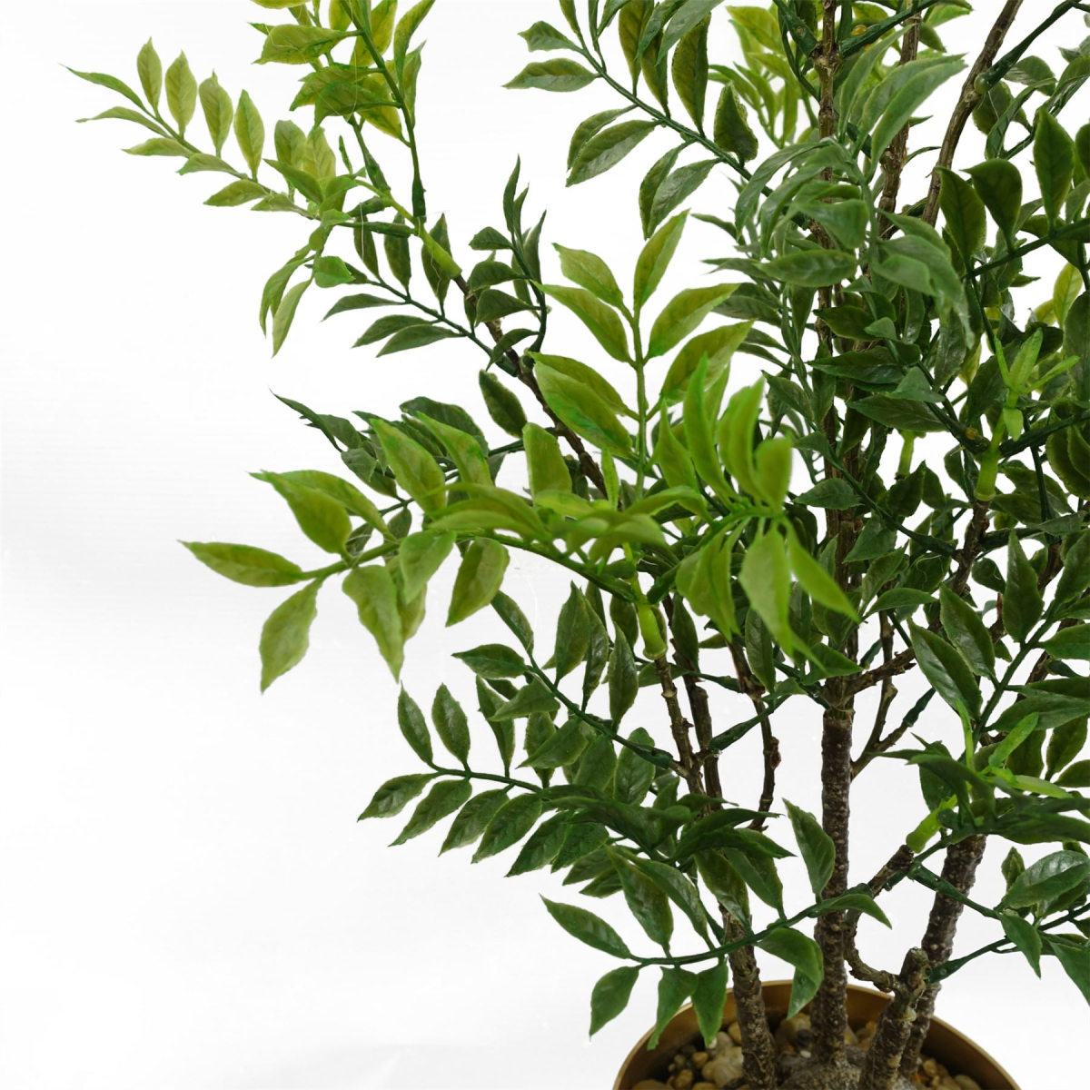 60cm Small Artificial Nandina Bonsai Ficus Tree – Realistic Faux Bonsai in Decorative Pot