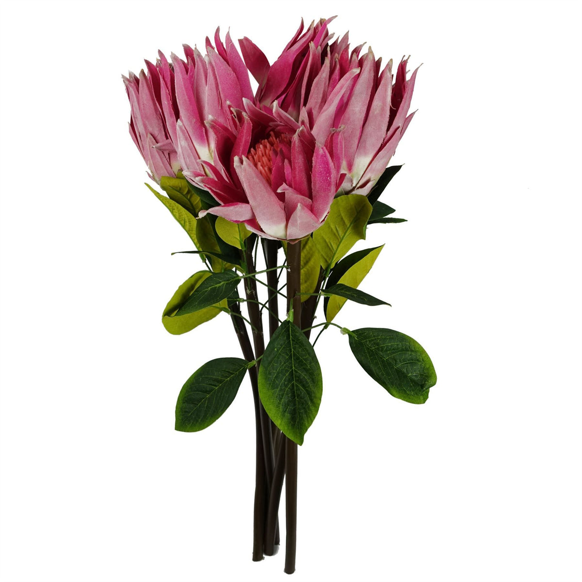 65cm Medium Artificial Pink Protea Flower – Realistic Faux Sugarbush Stem