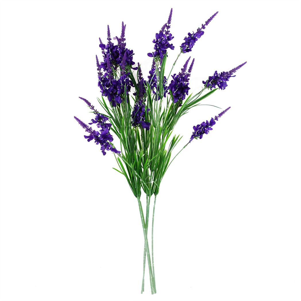 6 x 80cm Medium Purple Artificial Larkspur Stems – Silk Flower Set