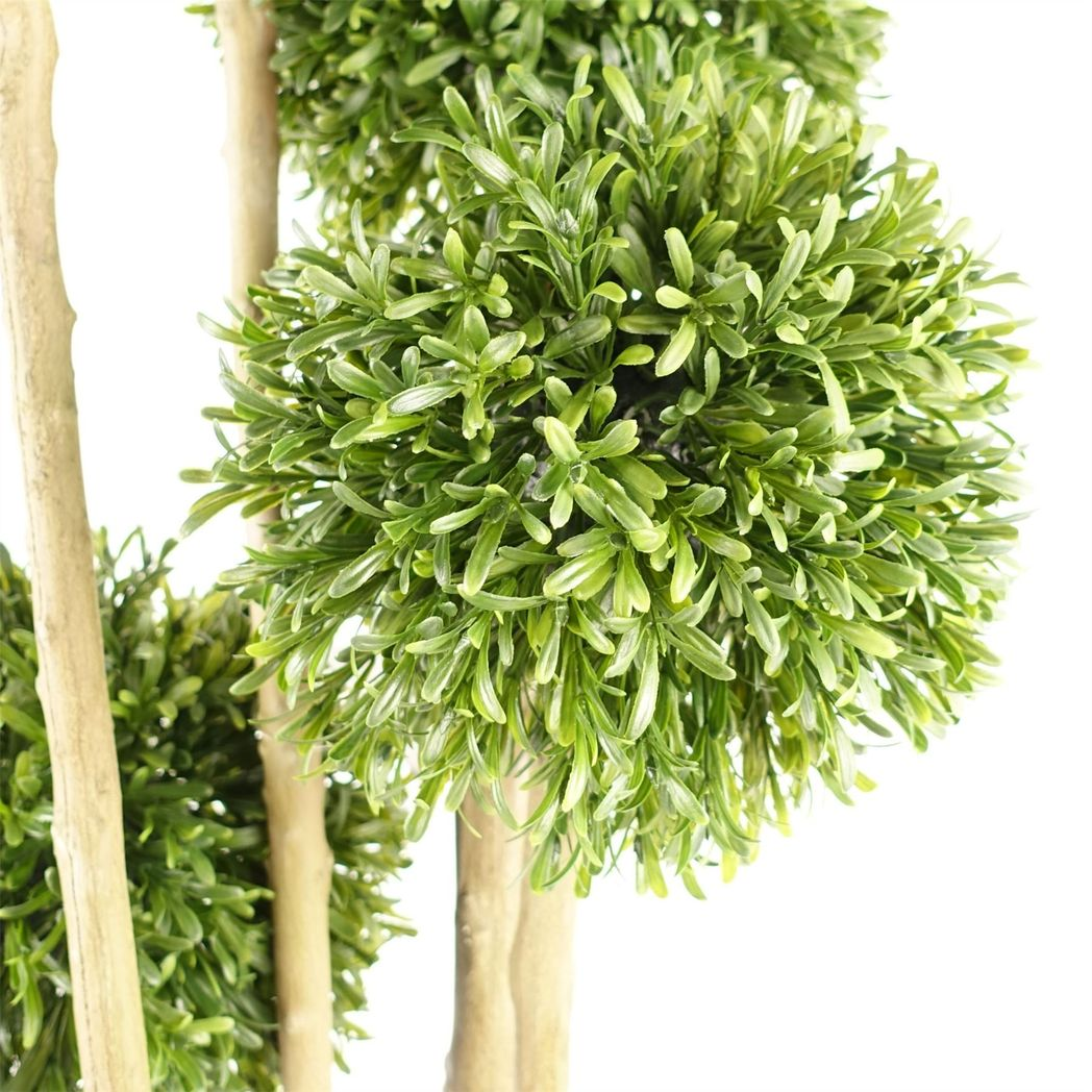 120cm Medium Artificial Topiary Ball Tree – UV Resistant for Outdoor Display with Natural Trunk
