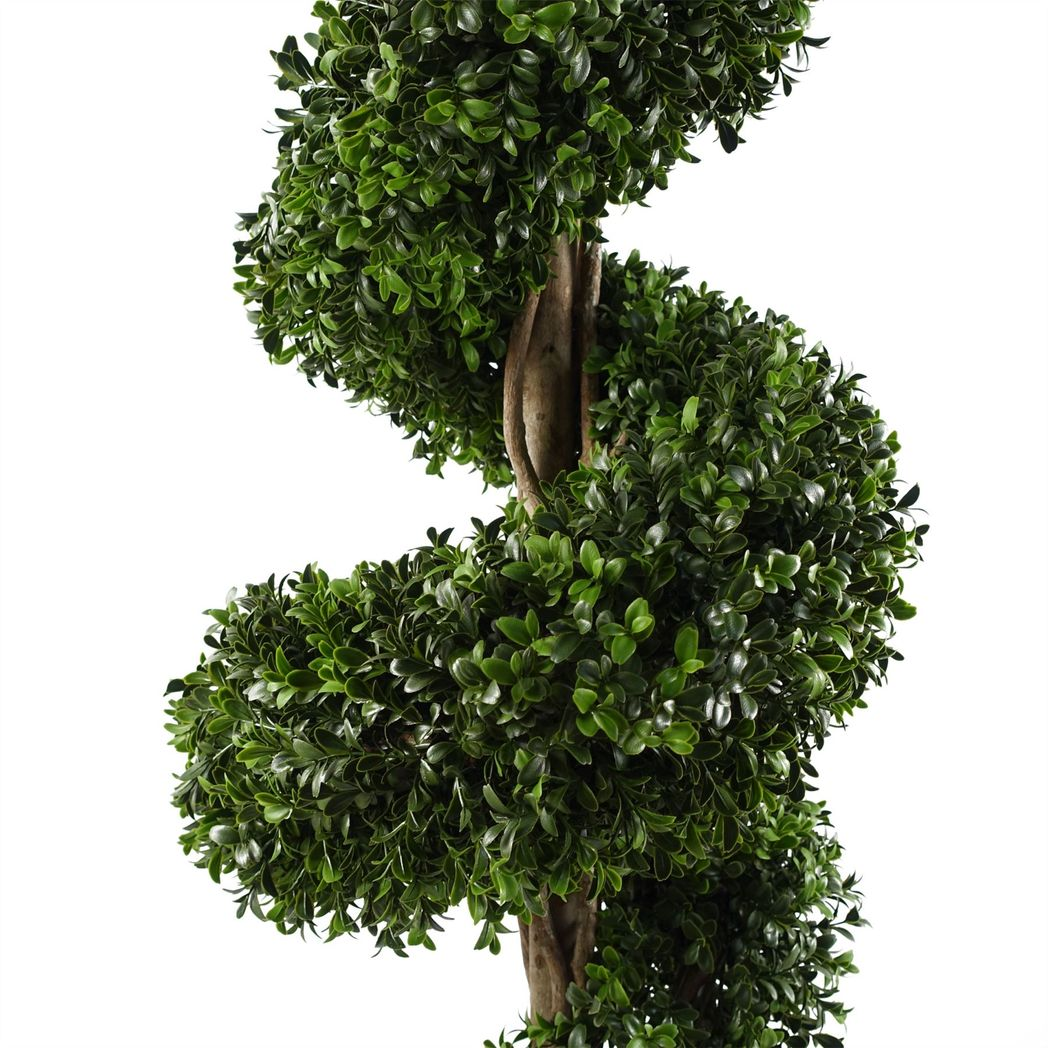 120cm Medium Spiral Buxus Artificial Tree – UV Protected Outdoor Topiary Tree