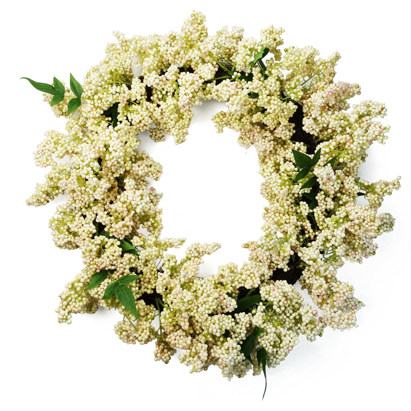 55cm Large Artificial White Berry Wreath – Elegant Faux Hanging Christmas Door Decoration