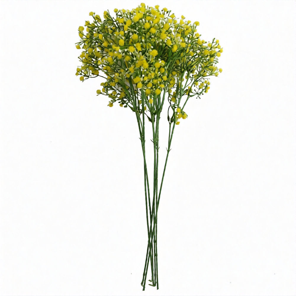 55cm Small Faux Yellow Gypsophila Stem – Artificial Baby’s Breath