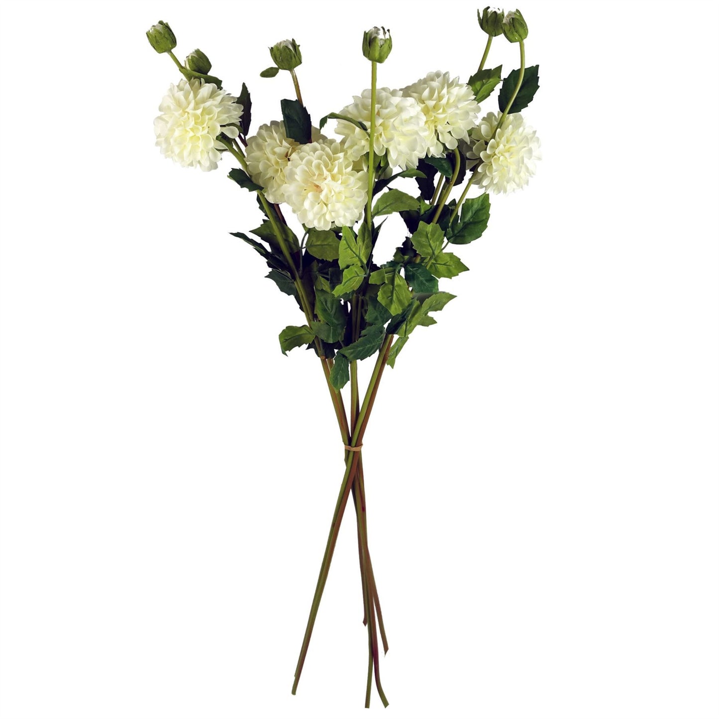 75cm Medium Artificial Cream Dahlia Pompom Flower – Faux Dahlia Stem