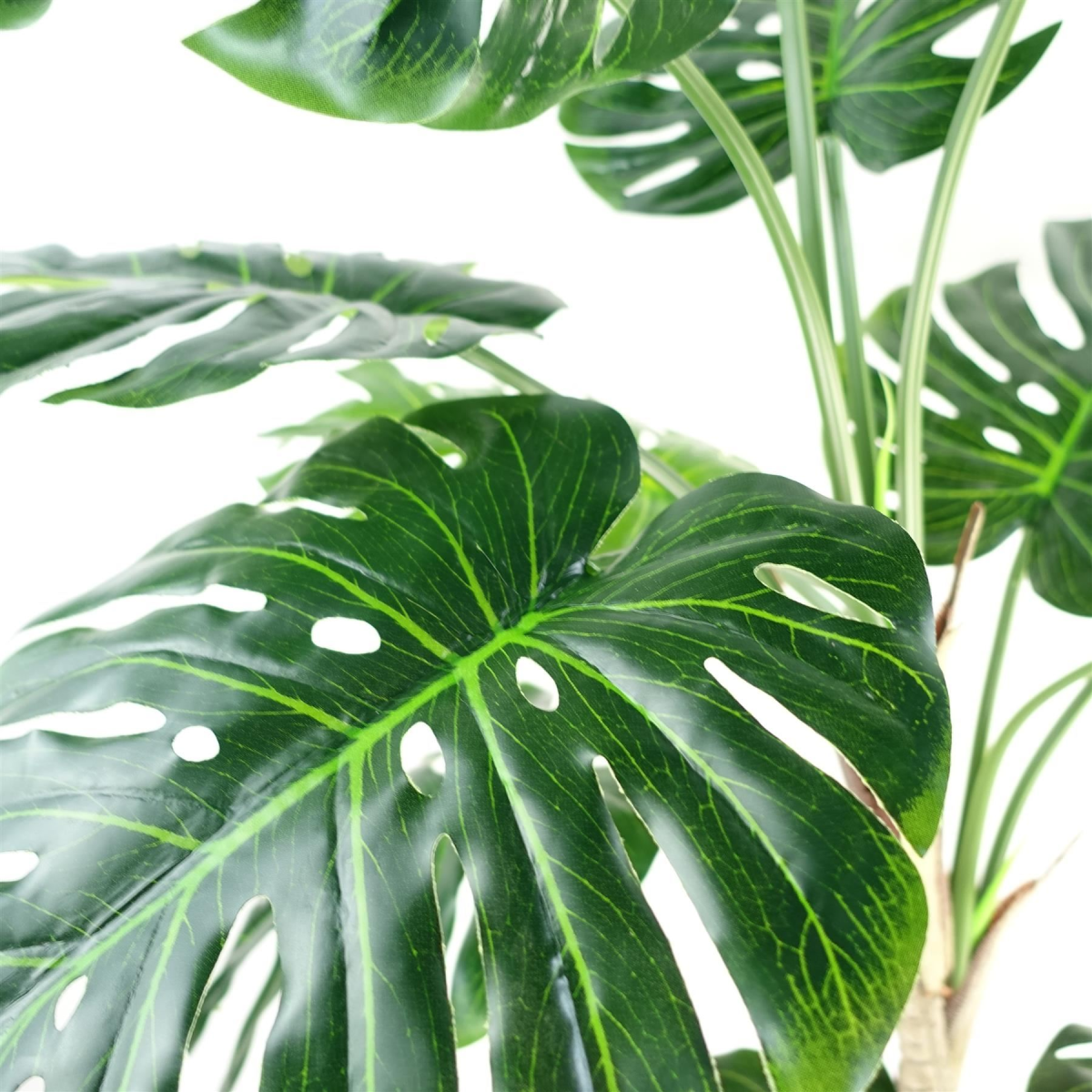 150cm Extra Large Luxury Monstera Artificial Plant with Silver Metal Planter – Lifelike Indoor Tropical Plant