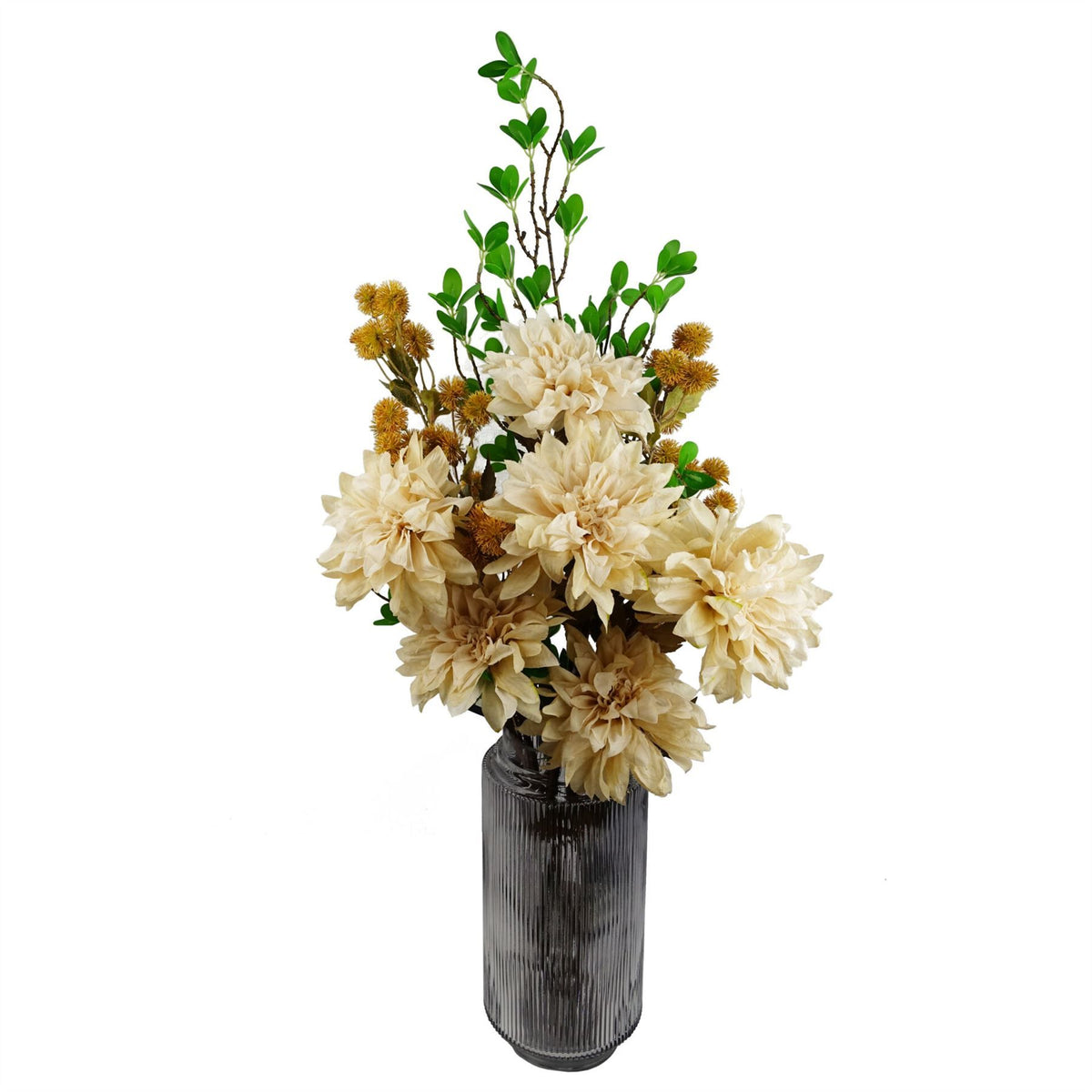 85cm Medium Artificial Yellow Craspedia Flower – Realistic Faux Stem