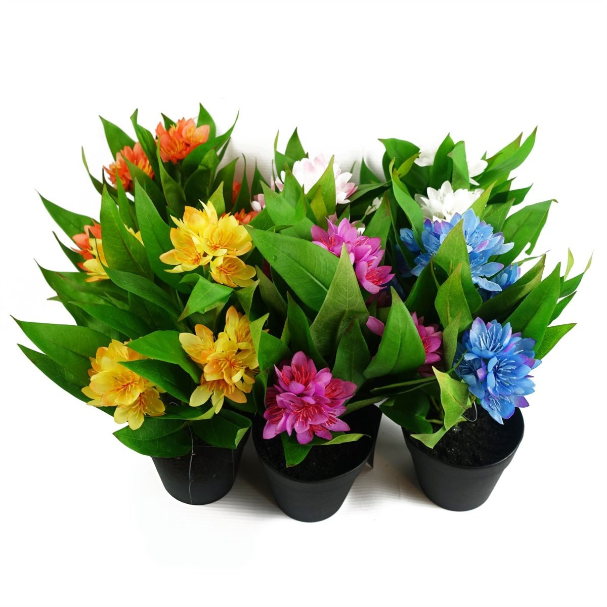 6 x 18cm Small Artificial Freesia Flowers Assorted Colours – Indoor Flowering Plants