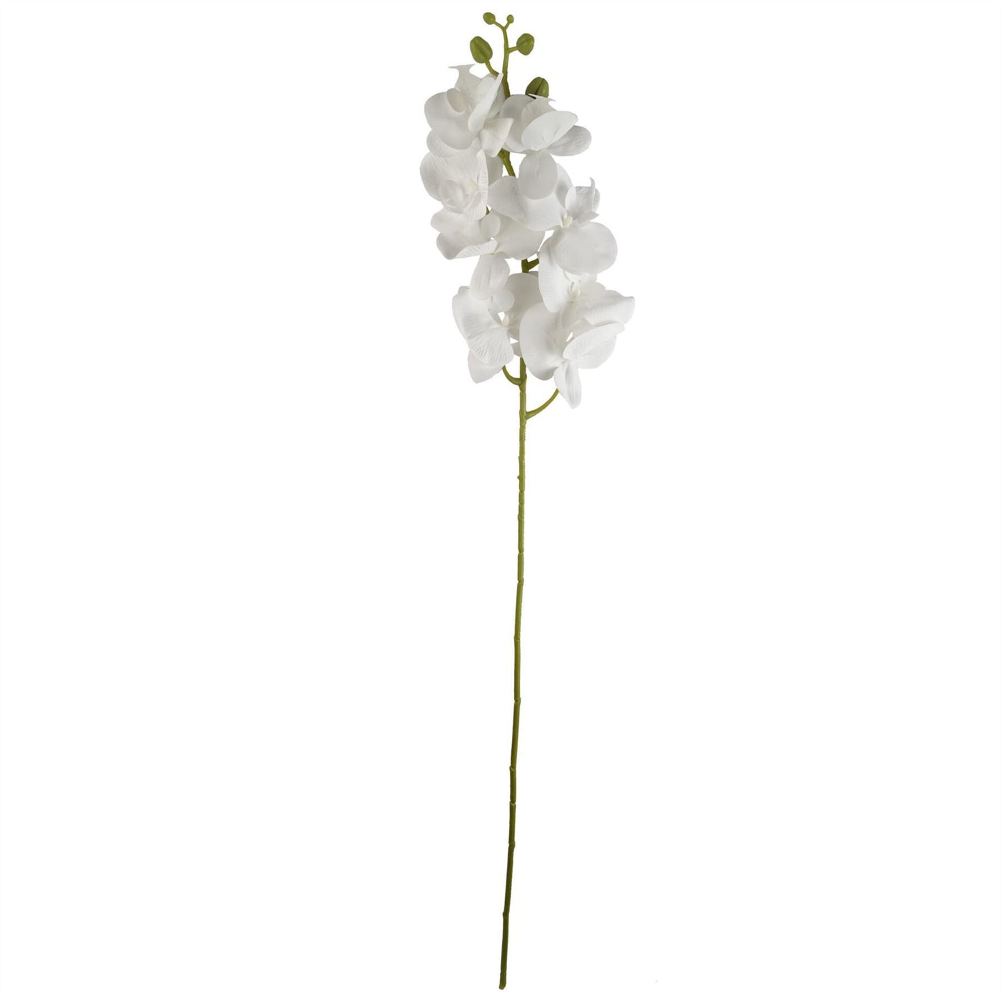 6 x 100cm Large Artificial White Phalaenopsis Orchid Flowers – Faux Orchid Stems