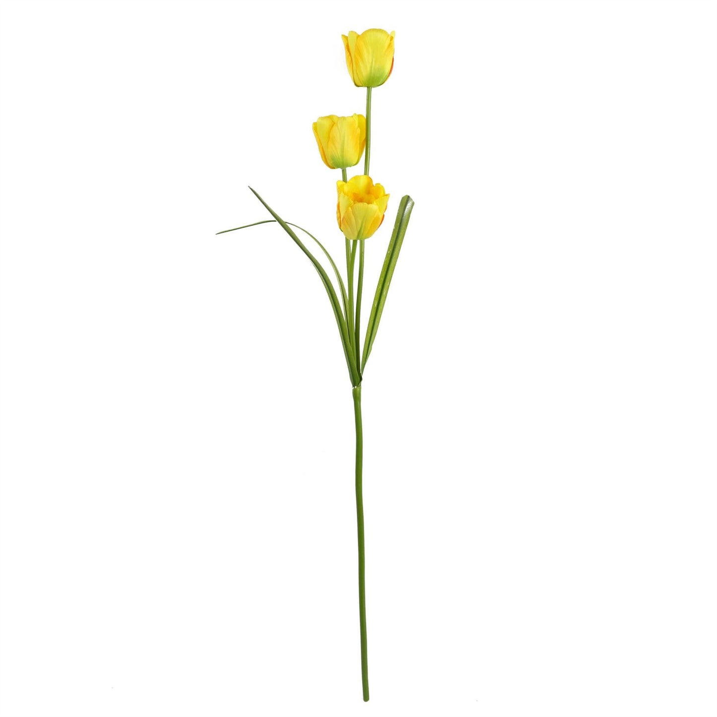80cm Medium Artificial Yellow Tulip Stem – Faux Realistic Tulip Flowers
