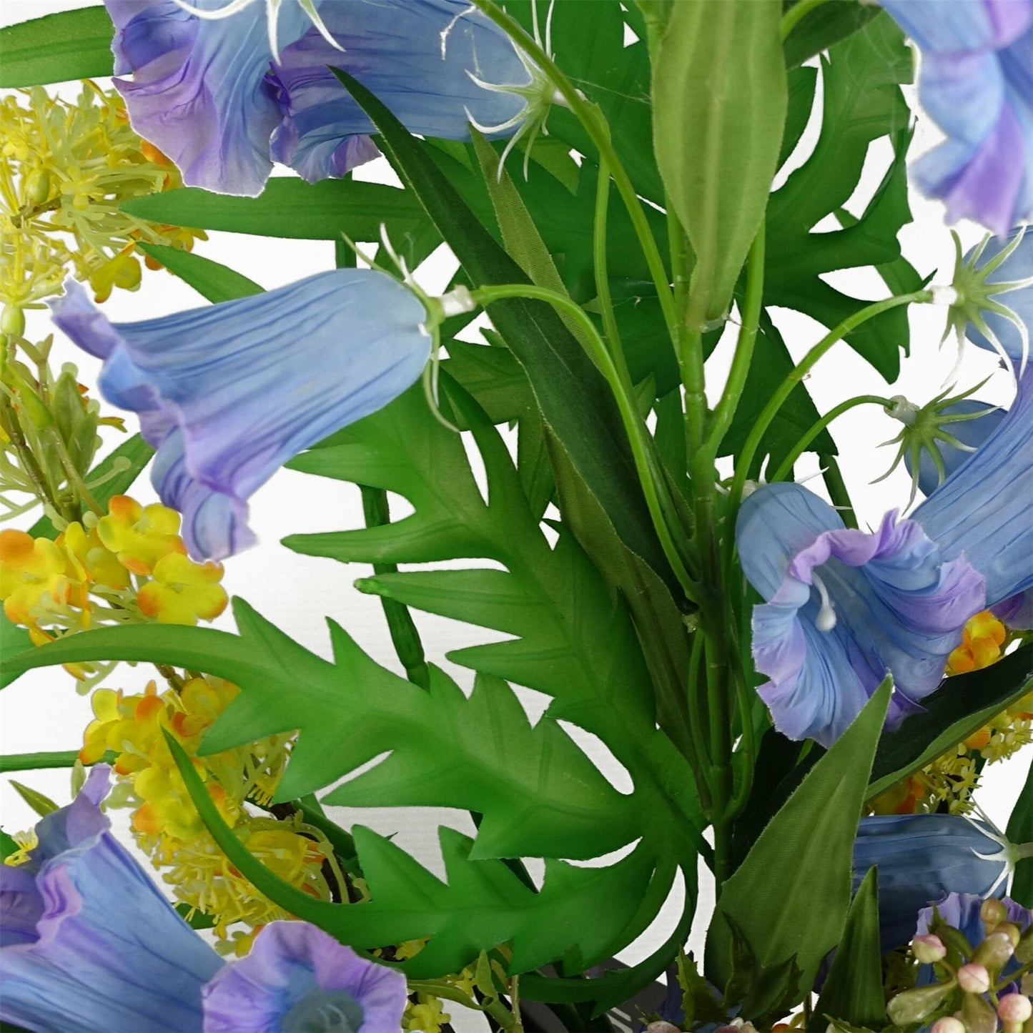 6 x 100cm Large Artificial Blue Trumpet Flower Stems – Faux Floral Arrangement Set