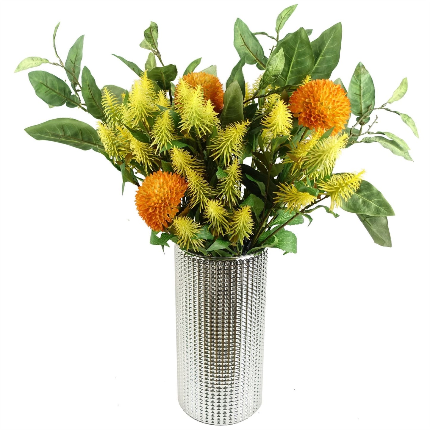 70cm Medium Artificial Yellow Ball Dahlia Flower – Faux Dahlia Stem