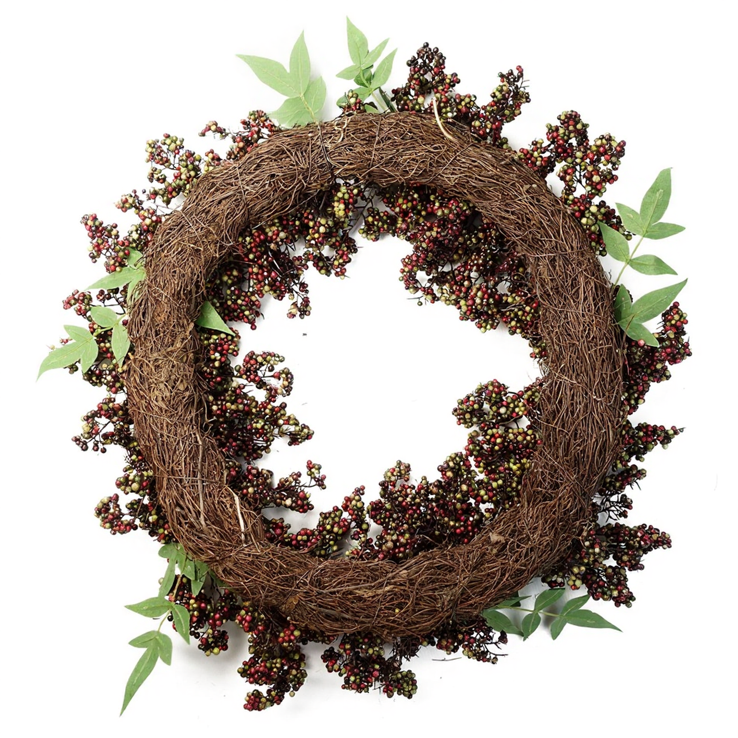 55cm Large Artificial Hanging Black Berry Wreath – Elegant Faux Berry Christmas Door Decoration