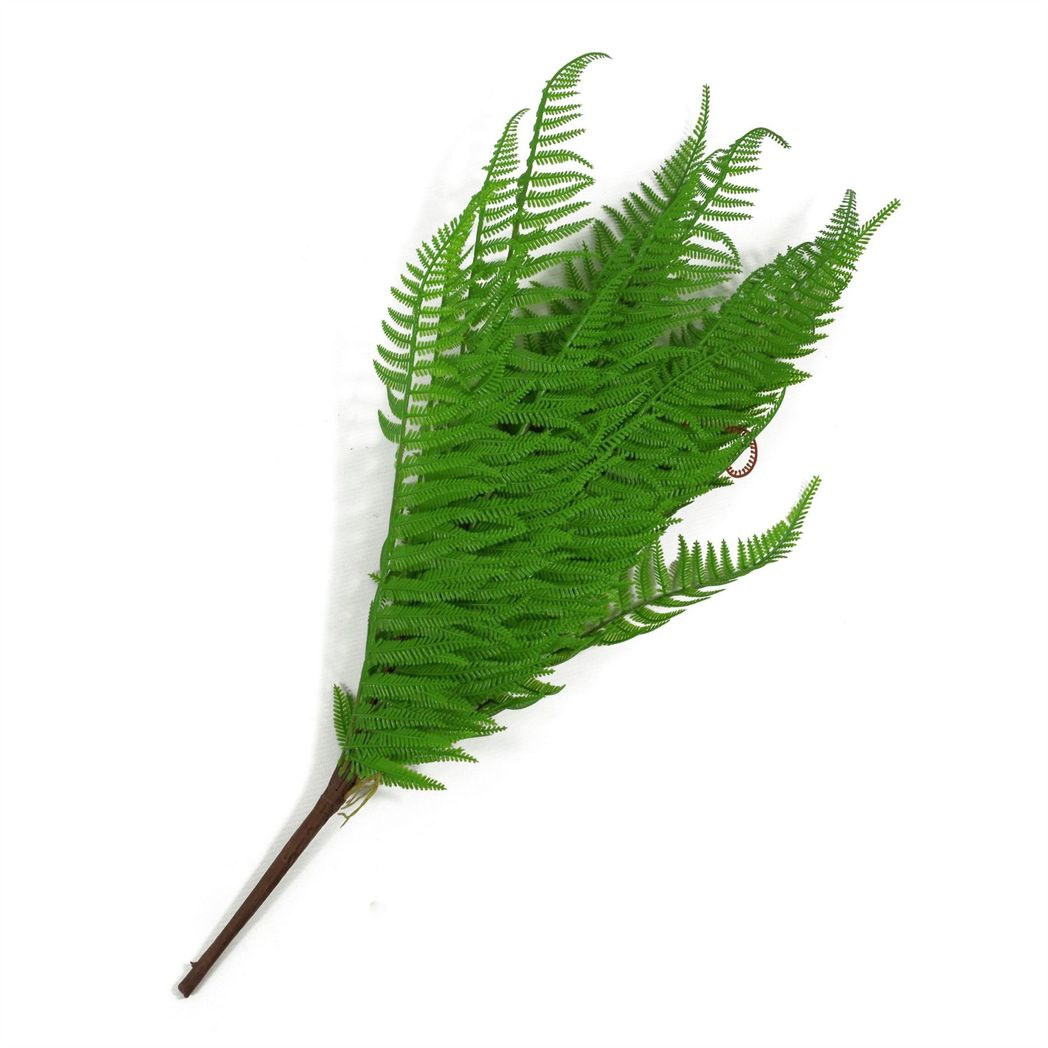 60cm Medium Artificial Bushy Dixie Wood Fern Plant – Dark Green Faux Fern Stem