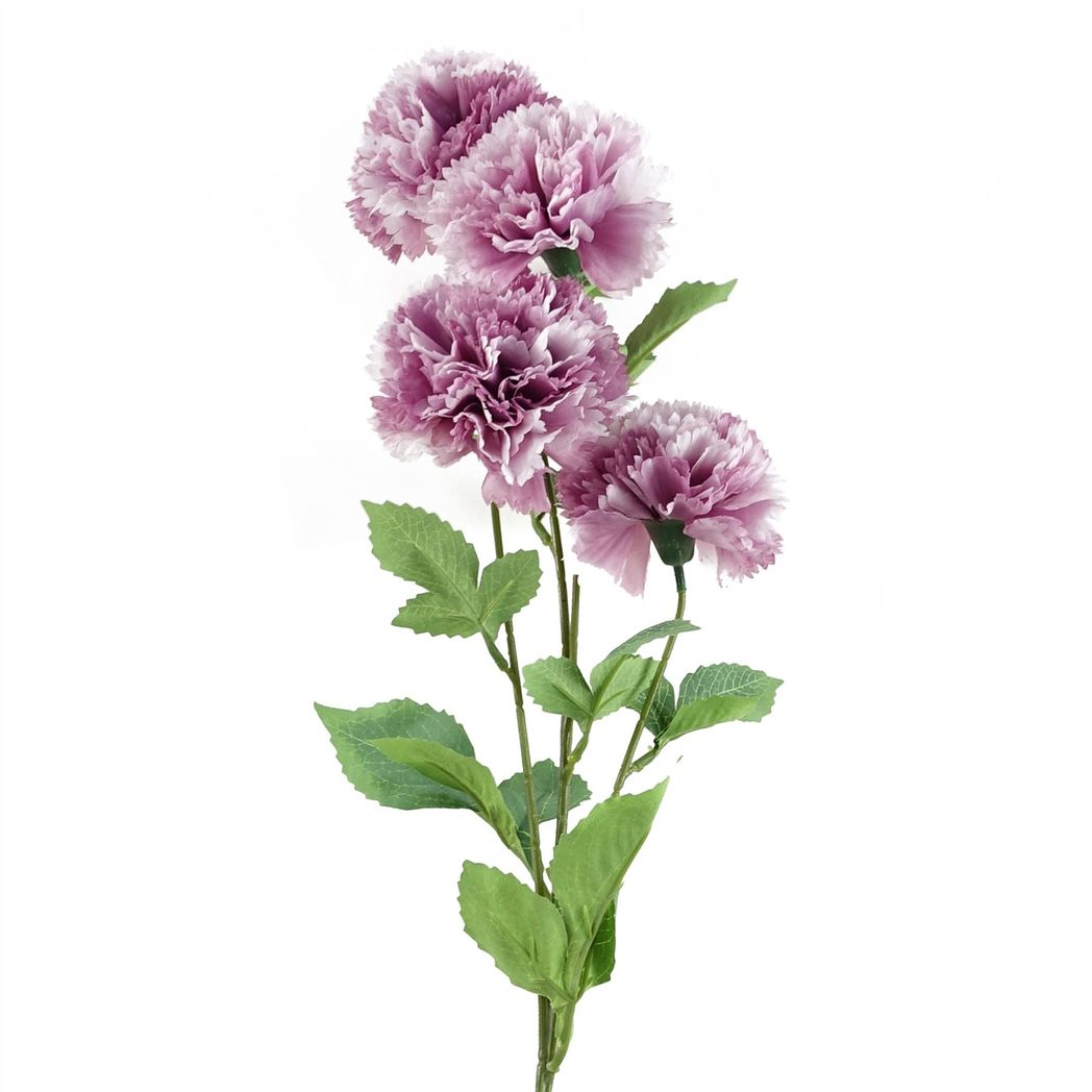 6 x 70cm Medium Pink Artificial Carnation Stems – Silk Flower Set