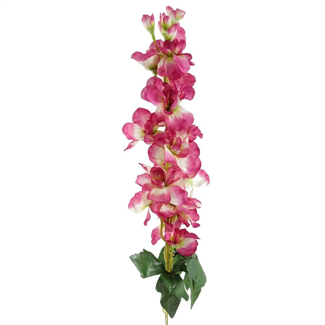 6 x 75cm Medium Dark Pink Artificial Delphinium Stems – Silk Flower Set