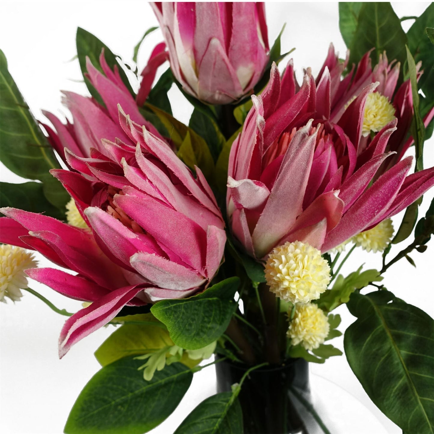 50cm Small Artificial Yellow Dahlia Pompom Stem – Faux Dahlia Flower