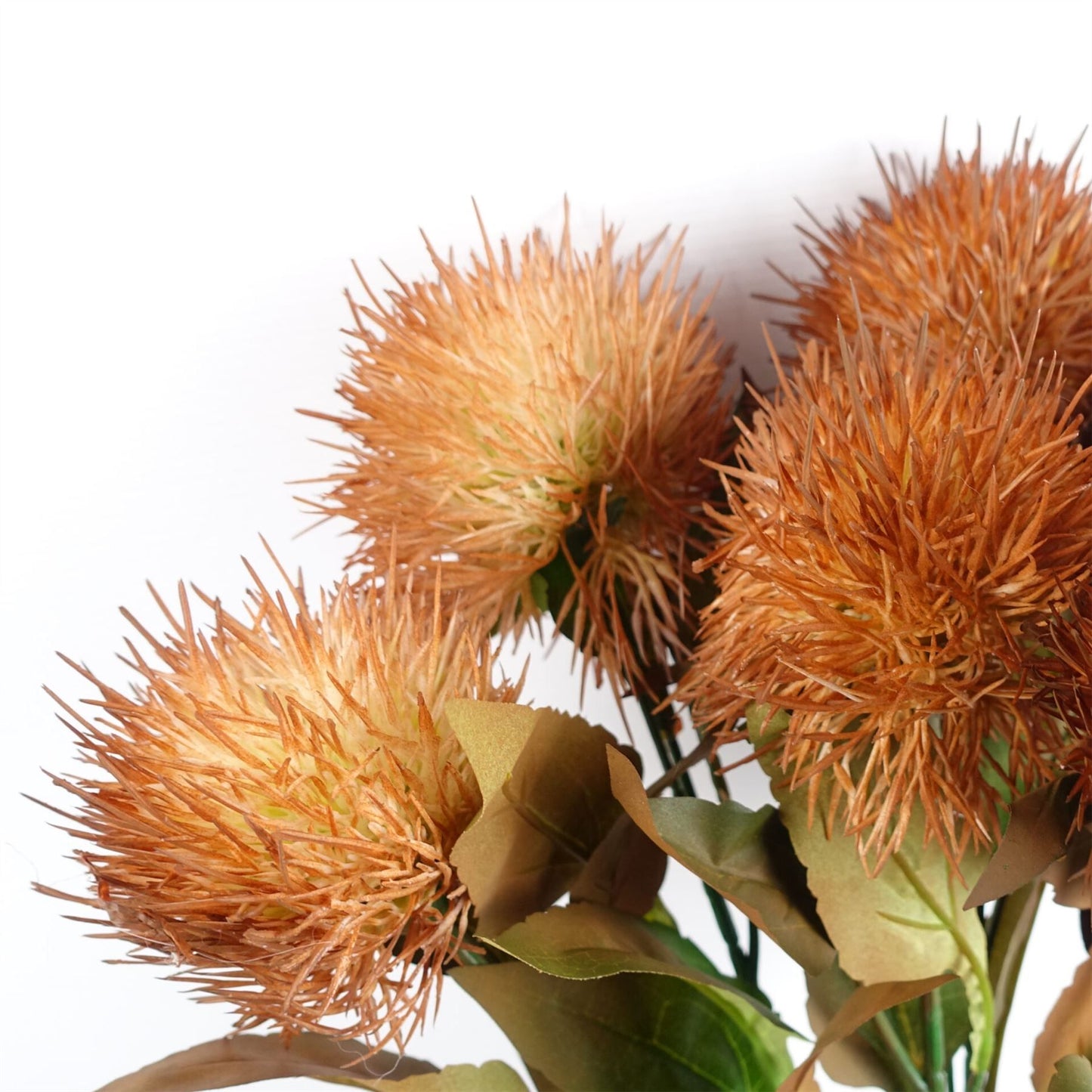 70cm Medium Yellow Artificial Globe Thistle Stem – Realistic Faux Flower