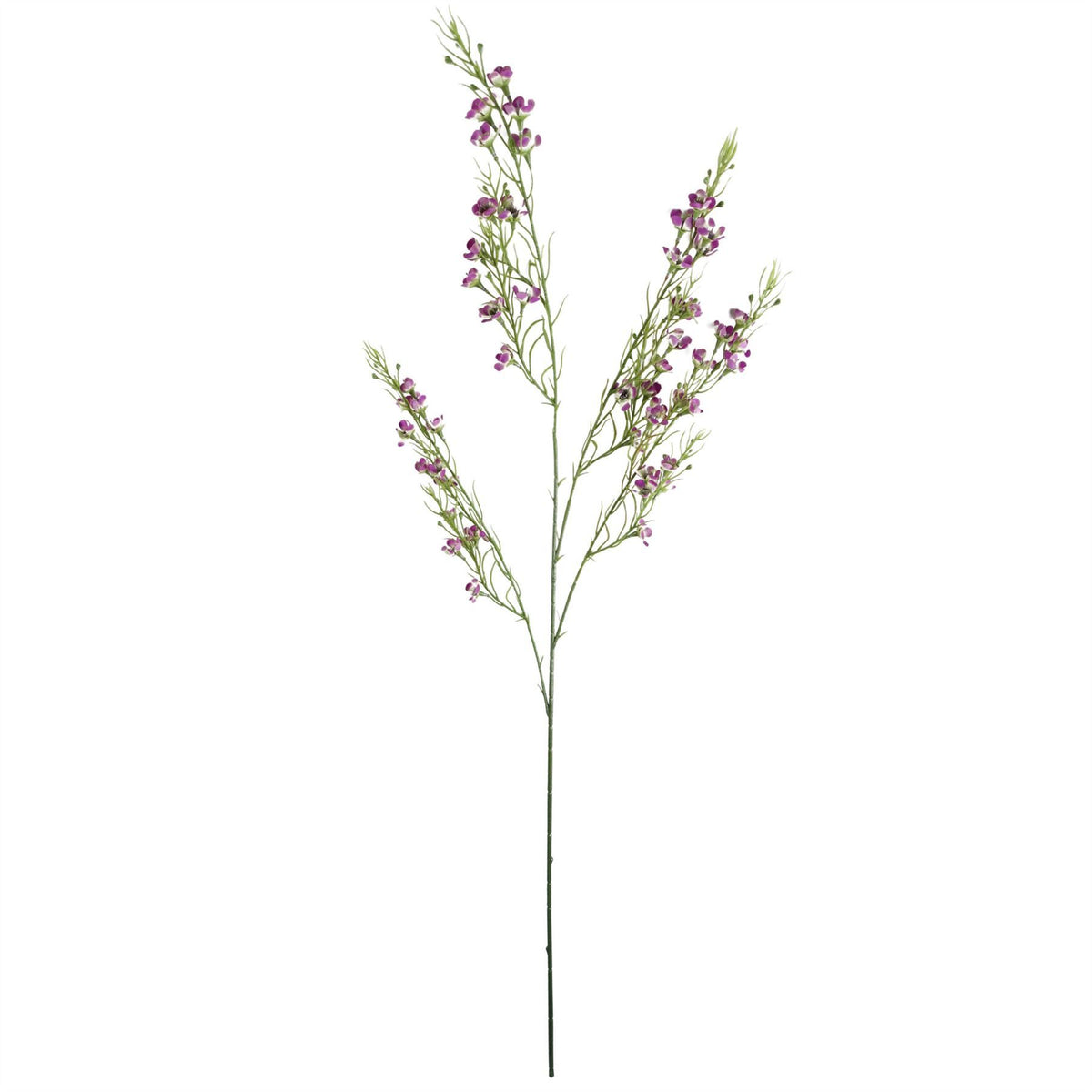 6 x 100cm Large Artificial Foliage with Small Purple Flowers Bare Stems – Realistic Faux Flower Stems